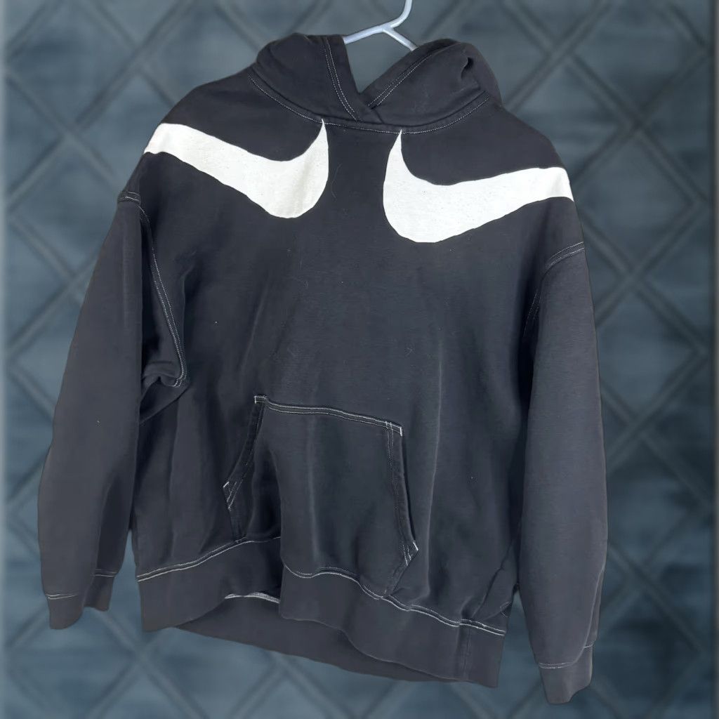 Nike Nike Hoodie Mens Large Black Pullover Fleece Sweatshirt Oversized Swoosh Logo Size US L / EU 52-54 / 3 - 1 Thumbnail