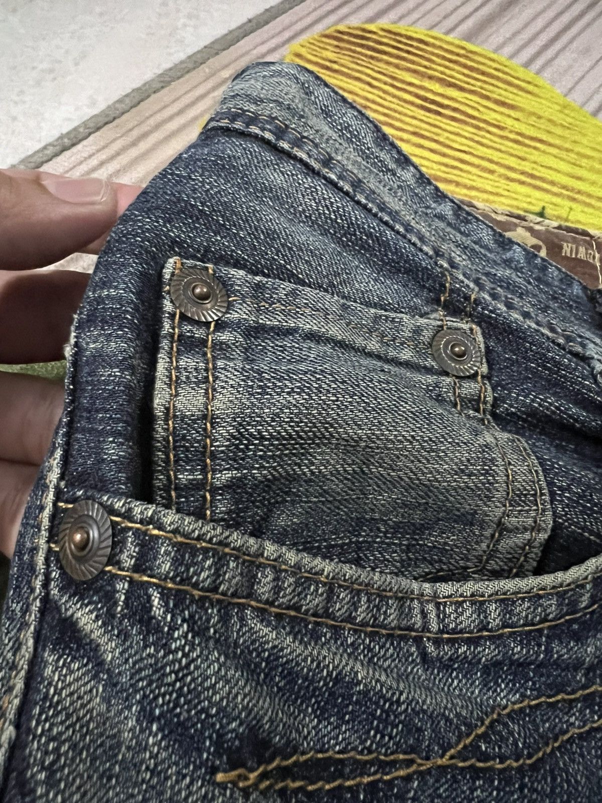 Edwin 💥Flare💥Vintage Edwin XVS Buffalo Head Distress Jean Size US 30 / EU 46 - 13 Thumbnail