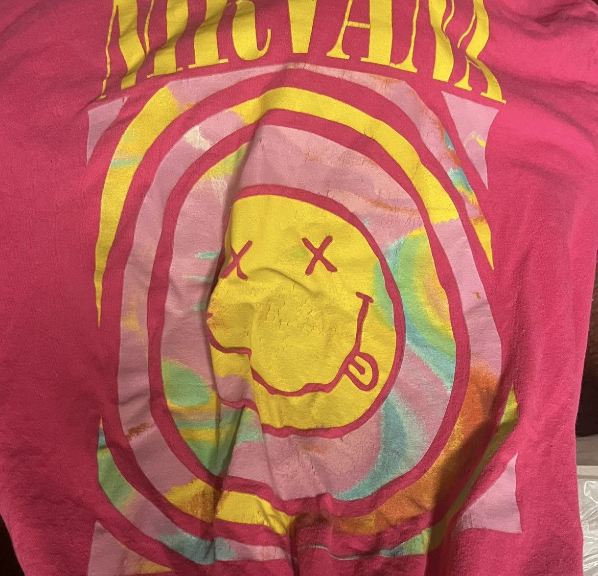 Nirvana Y2K Nirvana Graphic Tee Pink Rainbow Swirl Size US L / EU 52-54 / 3 - 5 Thumbnail