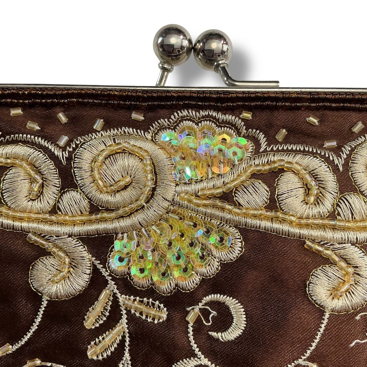 Other Vintage Chateau Brown and Gold Embroidered Clutch Size ONE SIZE - 8 Thumbnail
