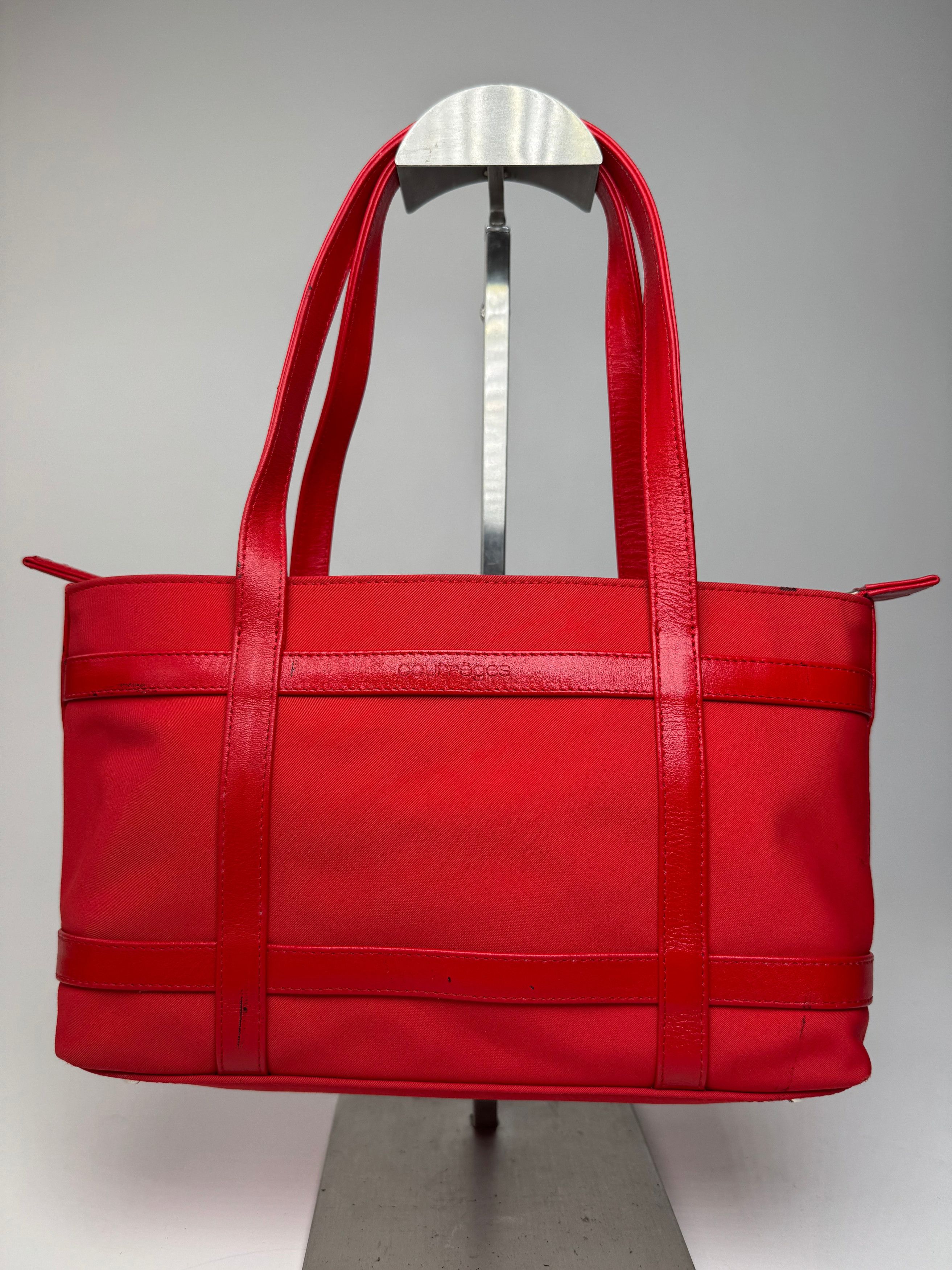 Courreges Vintage Polyester Patent Leather Handbag Red Size ONE SIZE - 1 Thumbnail