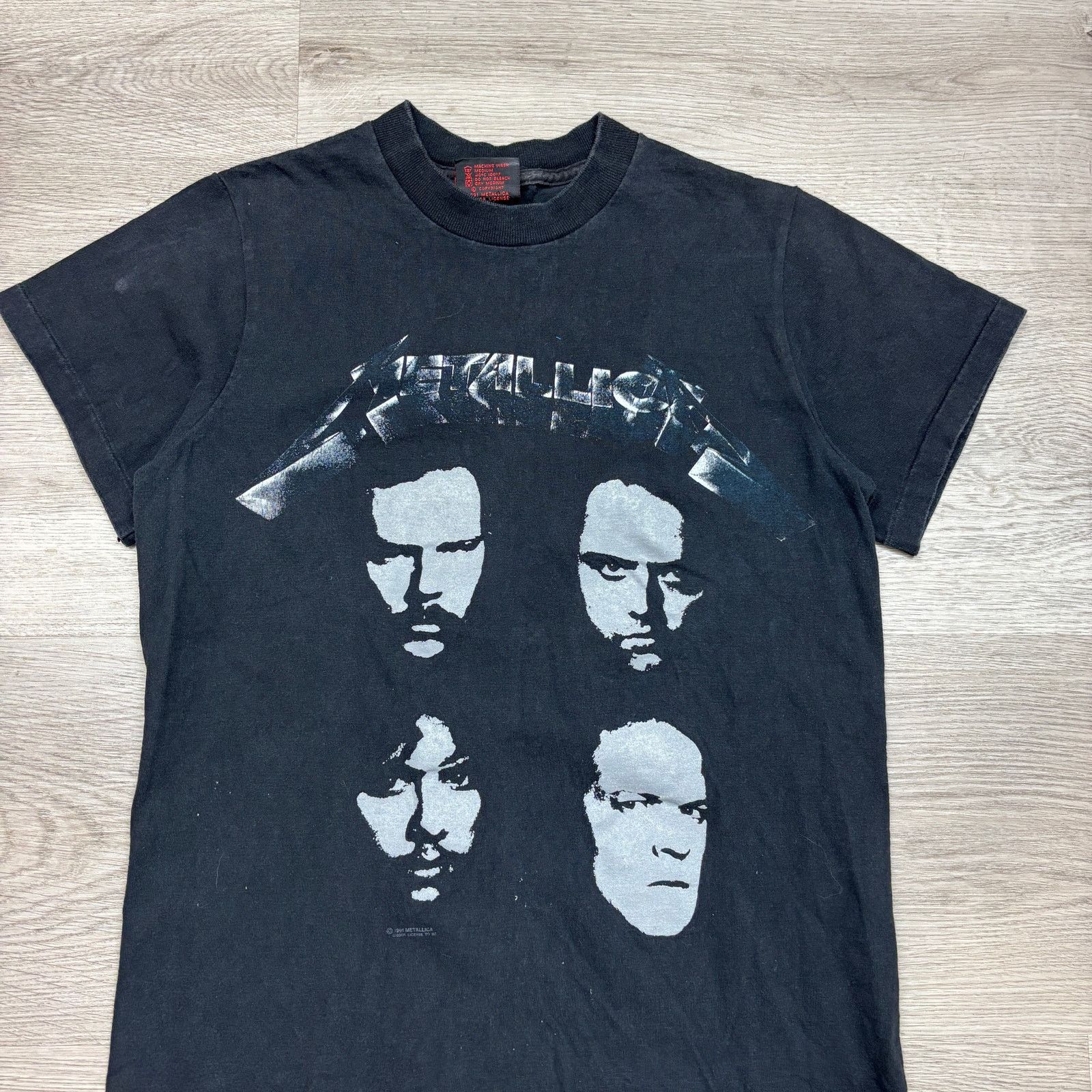 Band Tees × Metallica × Vintage VTG 90s Metallica 1991 Black Album Faces Tour Shirt Men's M Size US M / EU 48-50 / 2 - 2 Thumbnail