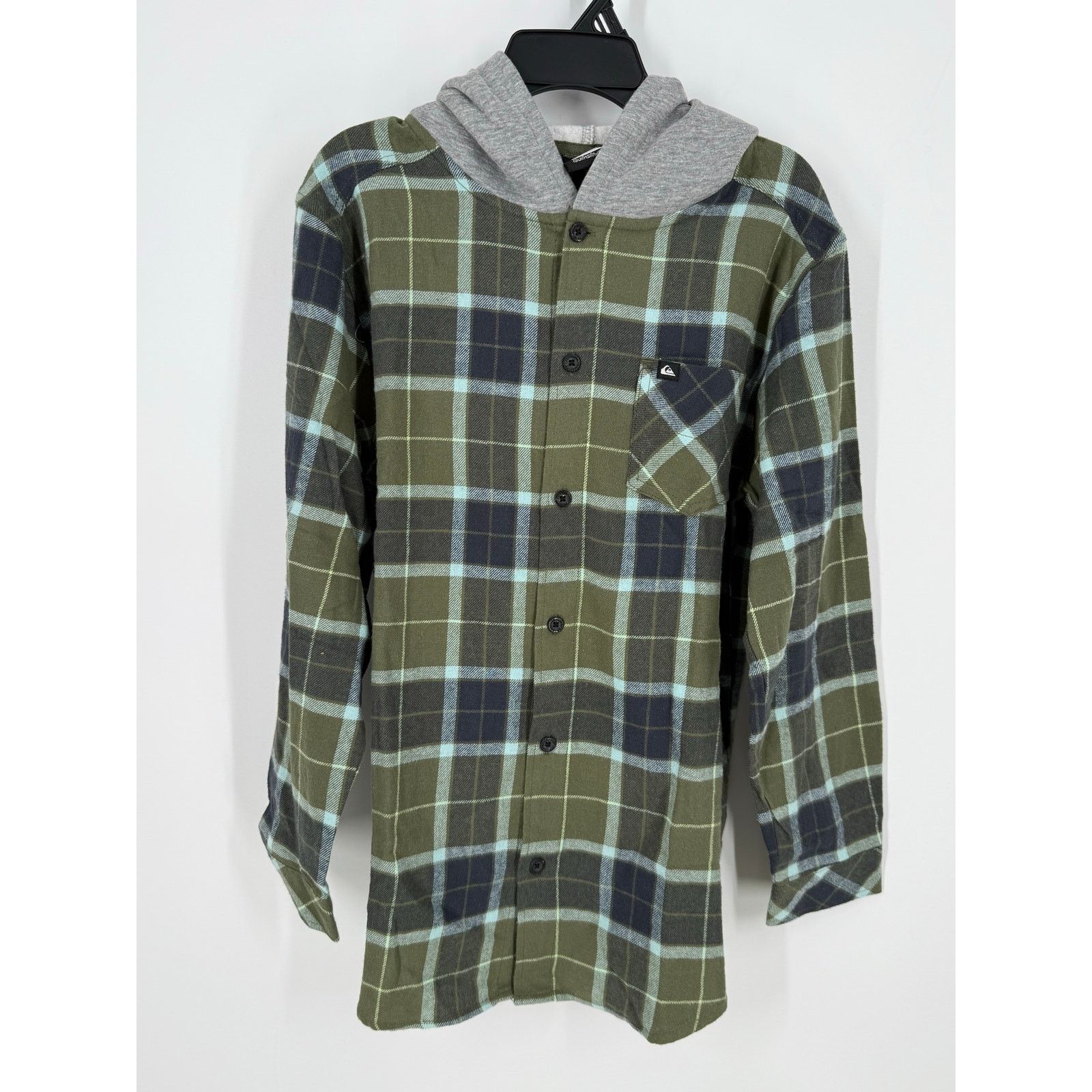 Other NEW Quiksilver Boys Lightweight Flannel Shirt Jacket Hoodie Size US L / EU 52-54 / 3 - 1 Thumbnail