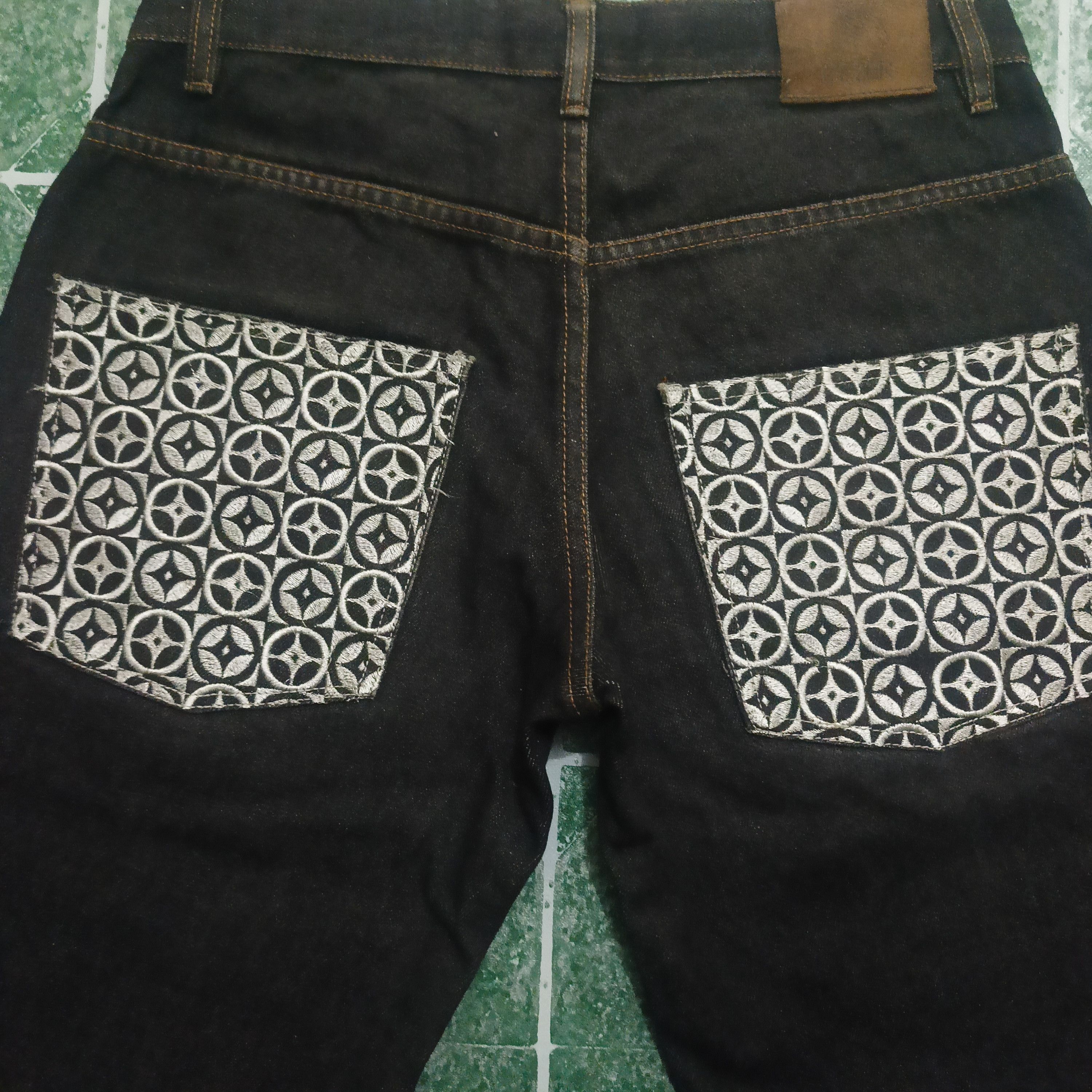 Japanese Brand Cezer baggy black Jeans embroidered pocket Size US 32 / EU 48 - 11 Thumbnail
