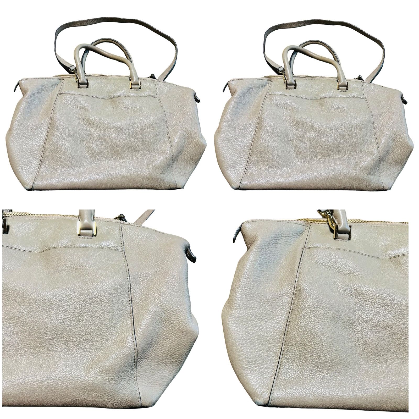 Vintage MICHAEL KORS Riley Leather Crossbody Purse Tote Shoulder Handbag Womens Brown Bag Gray Strap 15in 11in 16in 3in Pebbled Size ONE SIZE - 10 Thumbnail