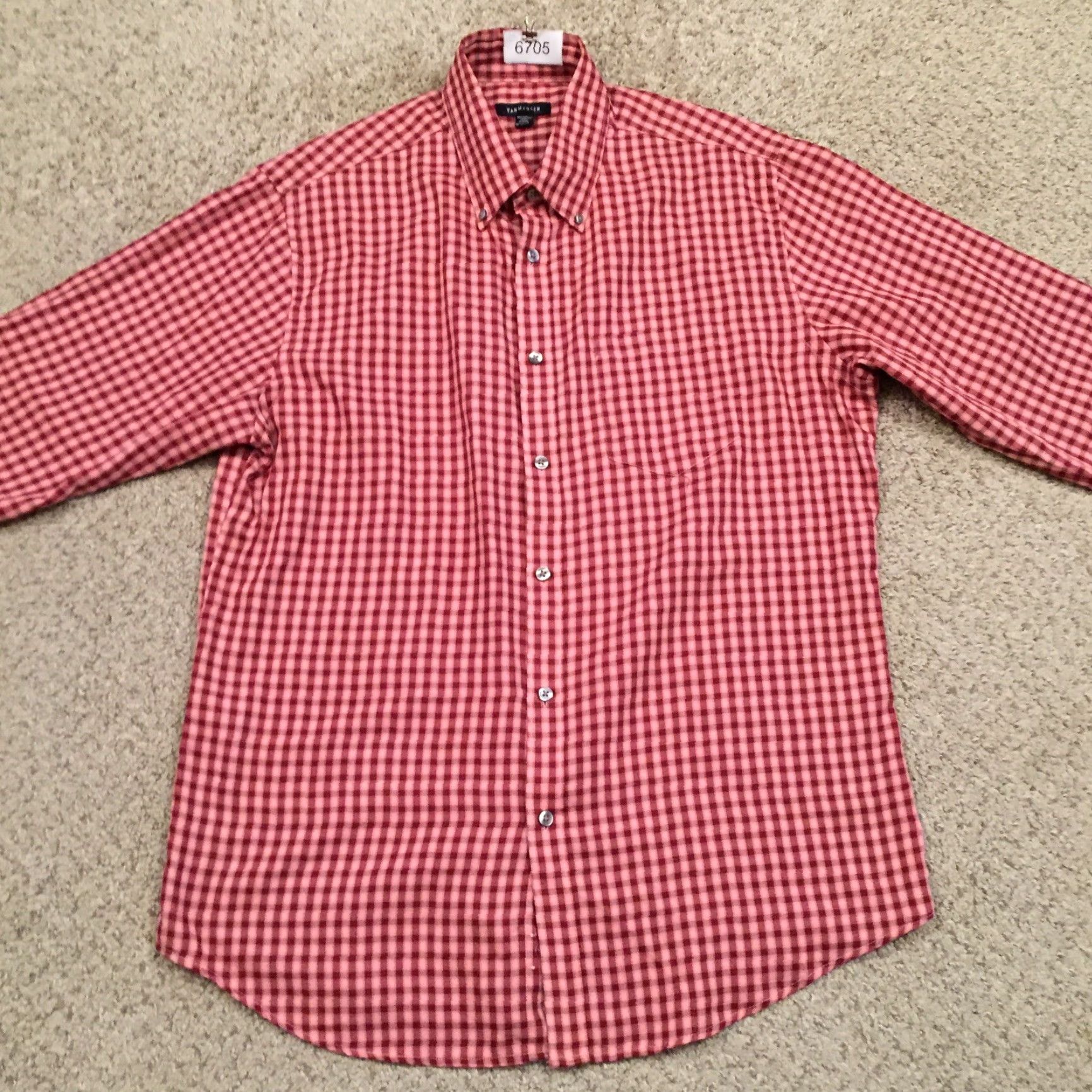 Van Heusen Van Heusen Shirt Mens M Red Plaid Long Sleeve Button Up Shirt Size US M / EU 48-50 / 2 - 5 Thumbnail