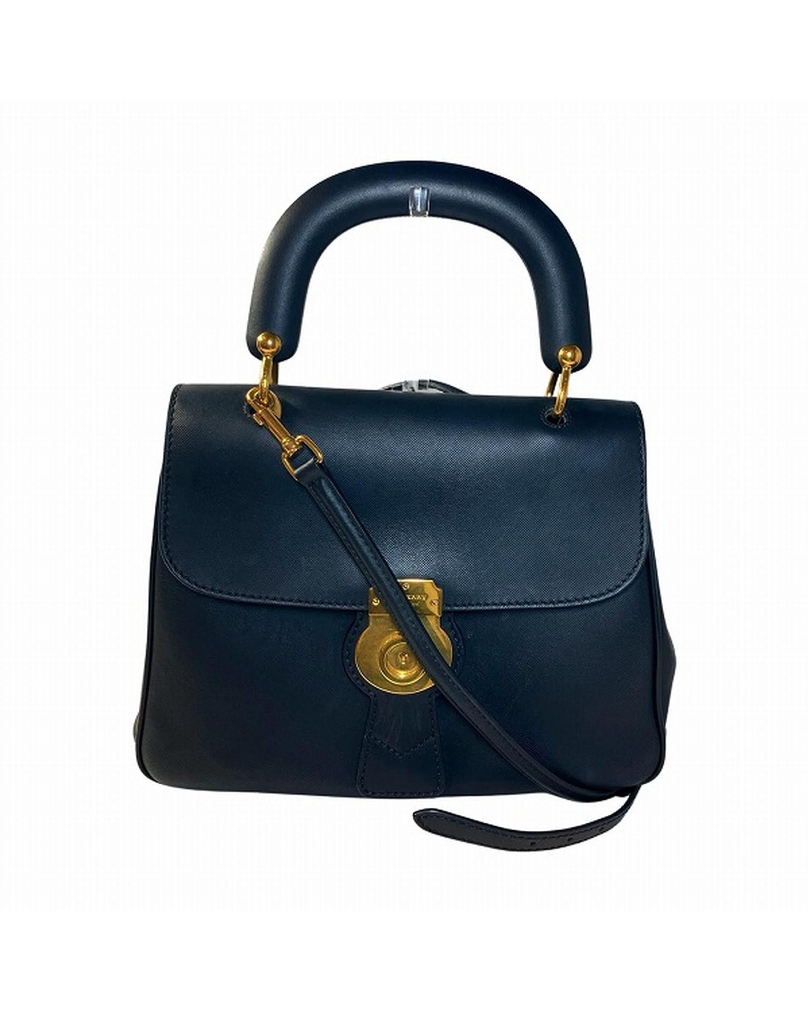 image of Burberry Blue Top Handle Bag In Excellent Condition, Women's