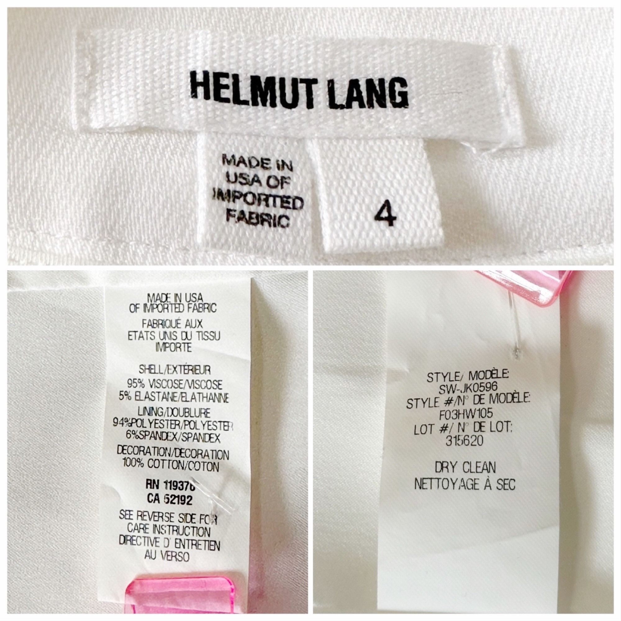 Helmut Lang Helmut Lang Torsion White Cutout Blazer, Size 4 Size S / US 4 / IT 40 - 3 Thumbnail