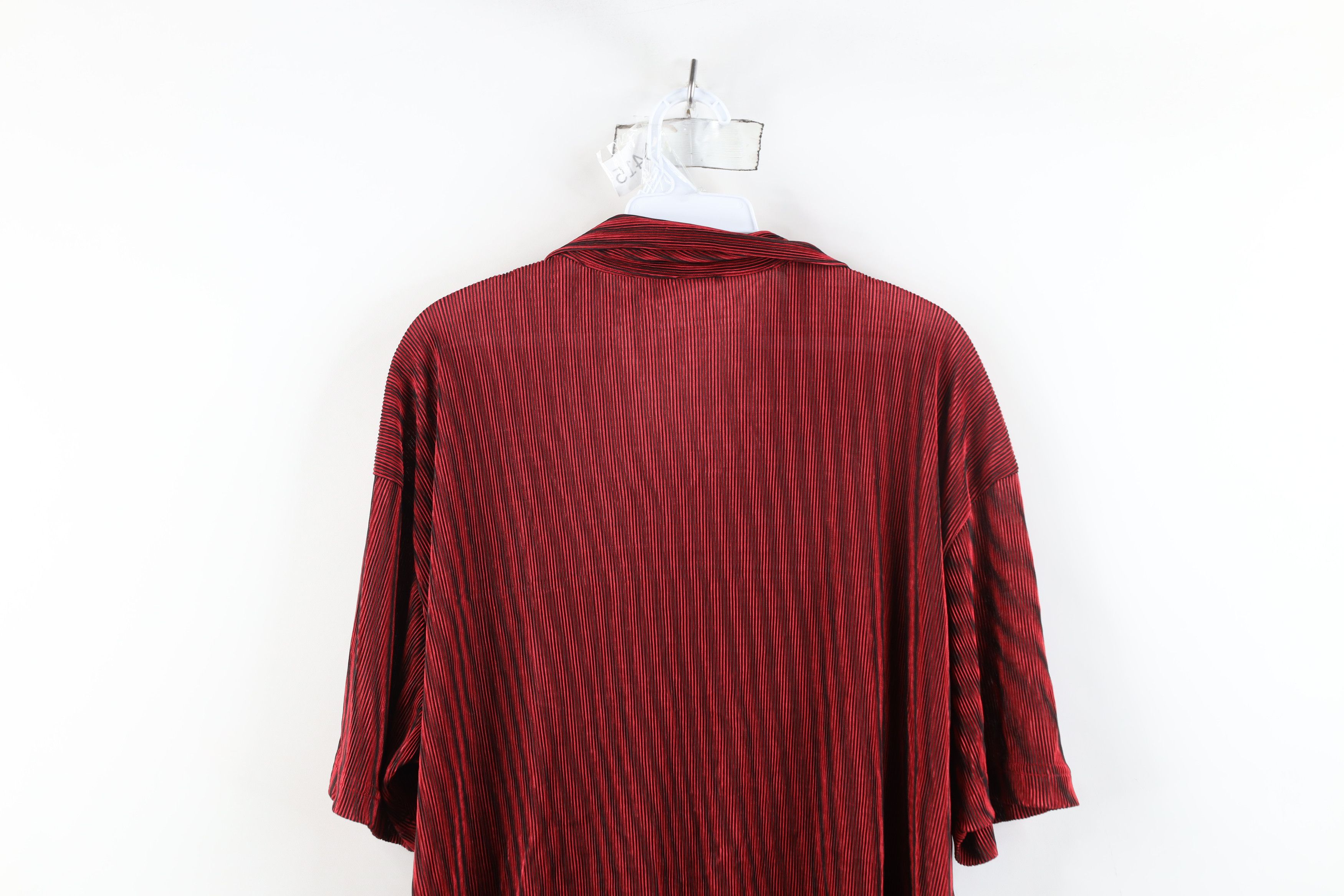 Vintage Vintage 90s Ribbed Knit Stretch Dance Rave Button Shirt USA Size US XL / EU 56 / 4 - 11 Thumbnail