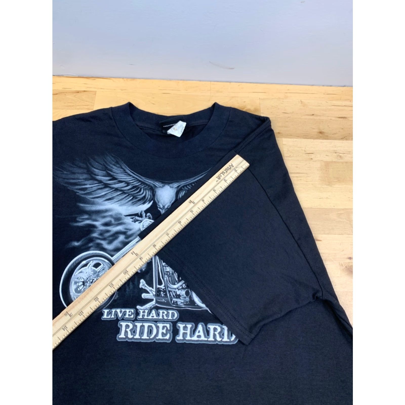 Vintage VINTAGE Hybrid Biker Shirt Mens L Live Hard Ride Hard Motorcycle Eagle 12182 Size US L / EU 52-54 / 3 - 6 Thumbnail