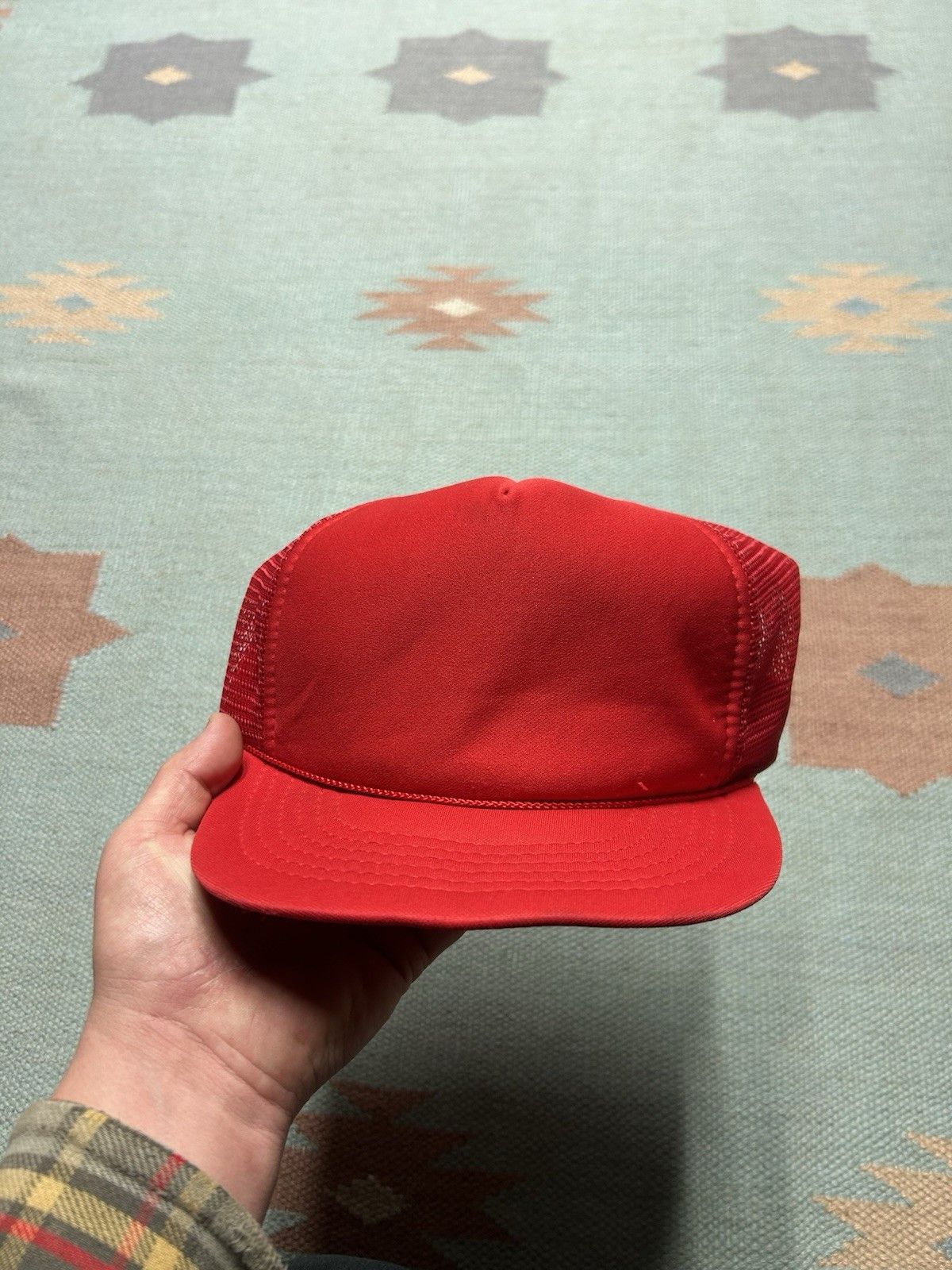 Vintage Vintage trucker hat blank crimson red SnapBack plain rope Size ONE SIZE - 2 Thumbnail