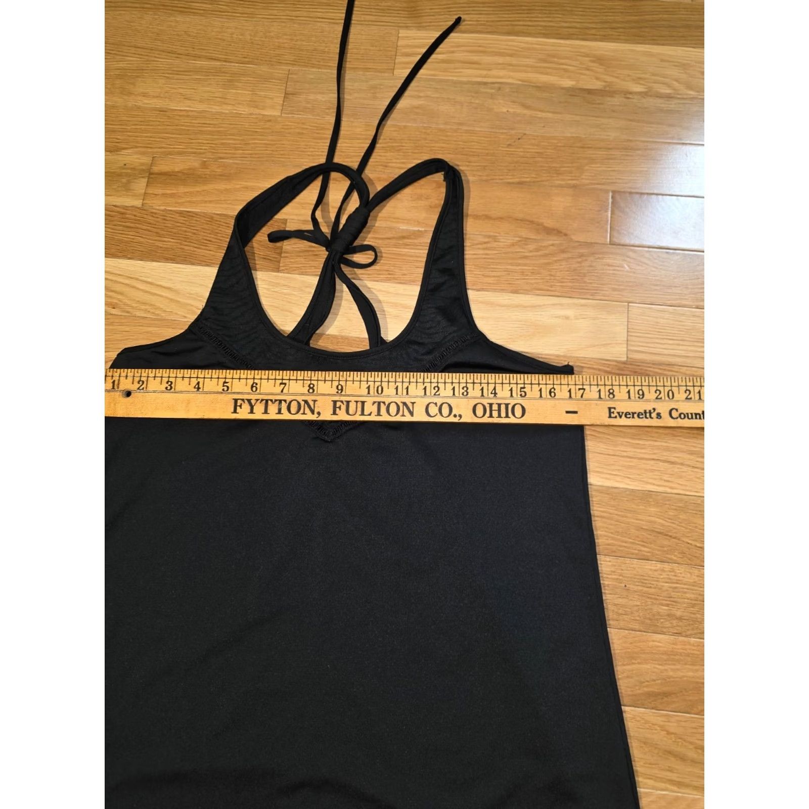 Kyodan Kyodan Racerback Tank Top Women's M Black Solid Polyester Sleeveless Scoop Neck Tie-Back Yoga Activewear Shirt Size M / US 6-8 / IT 42-44 - 3 Thumbnail