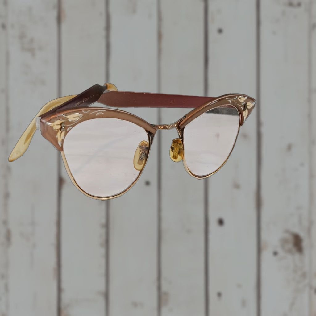 American Optical VINTAGE American Optical Cat Eye Frames Gold 12K Gold Filled Aluminum Women 1950s Retro Size ONE SIZE - 1 Thumbnail