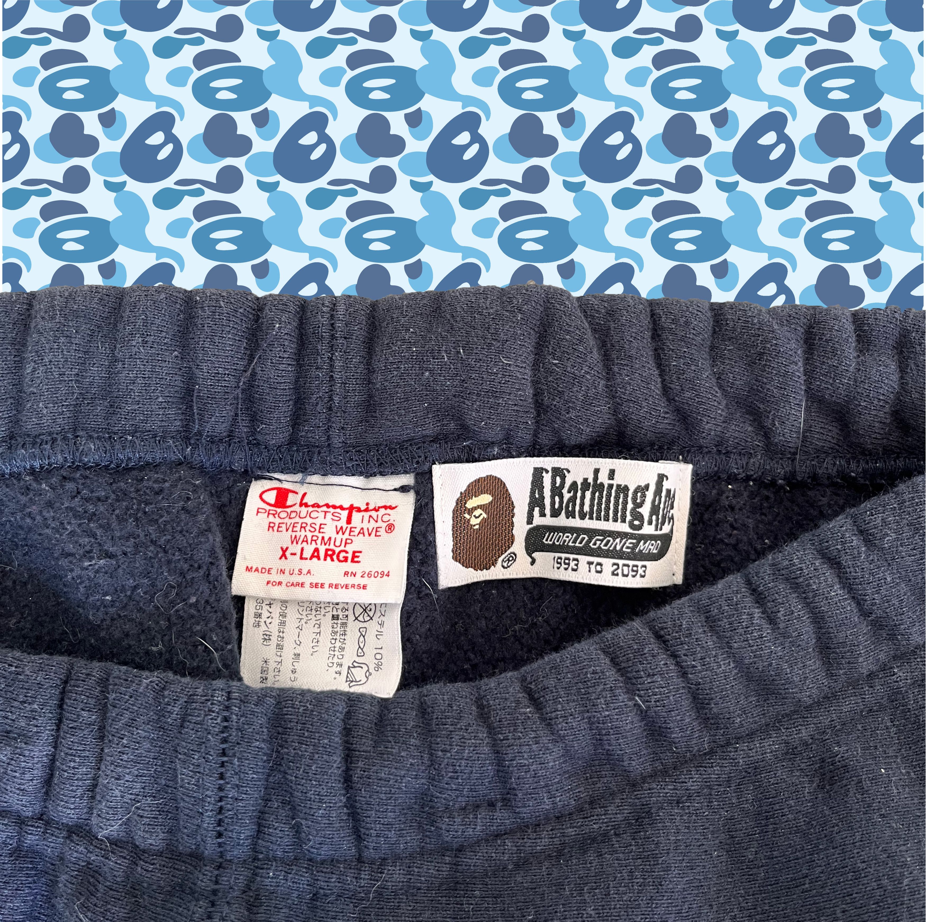 Bape × Champion Bape x Champion Reverse Weave Sweatpants (2010) Size US 34 / EU 50 - 3 Thumbnail