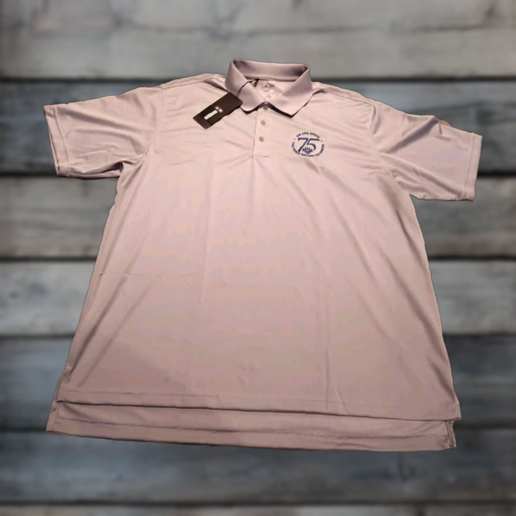 Adidas Adidas Golf Climalite Polo Men's 2XL Gray Solid Button Short Sleeve Activewear Air and Space 75th Logo Size US XXL / EU 58 / 5 - 1 Thumbnail
