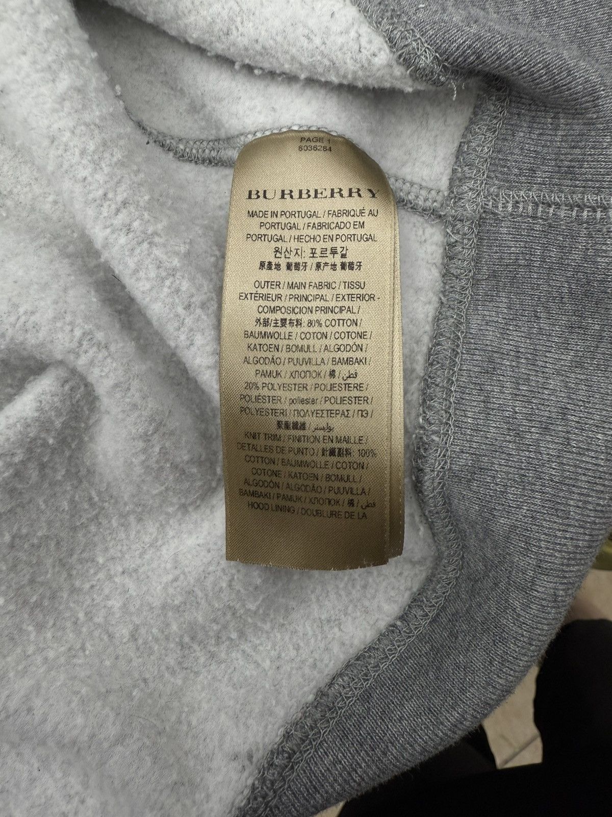 Burberry Burberry Grey Classic Logo Hoodie Size XXL Size US XXL / EU 58 / 5 - 12 Thumbnail