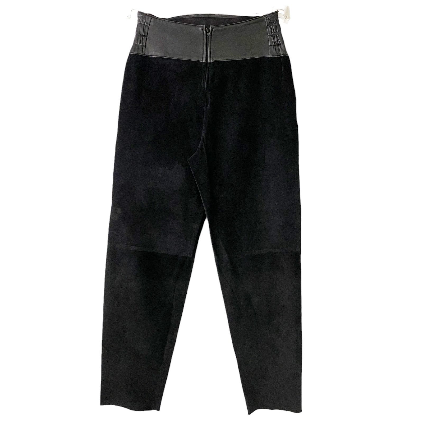 Vintage Vintage Black Suede Leather High Waist Trousers Size 30" / US 8 / IT 44 - 9 Thumbnail