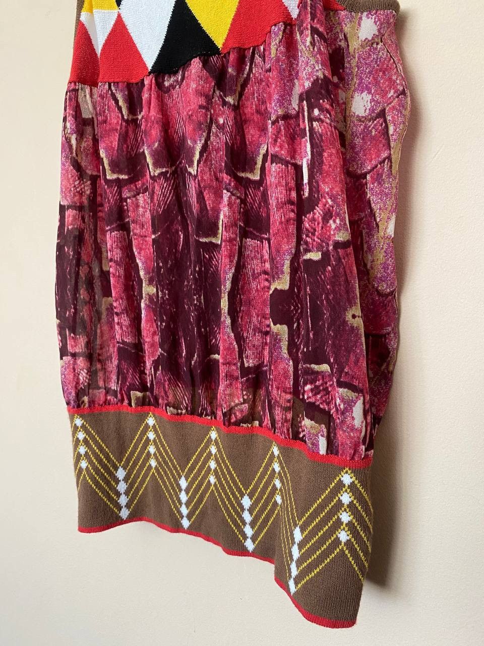 Just Cavalli Just Cavalli Knit & Silk Mixed Fabric Brown Top Size S / US 4 / IT 40 - 3 Thumbnail