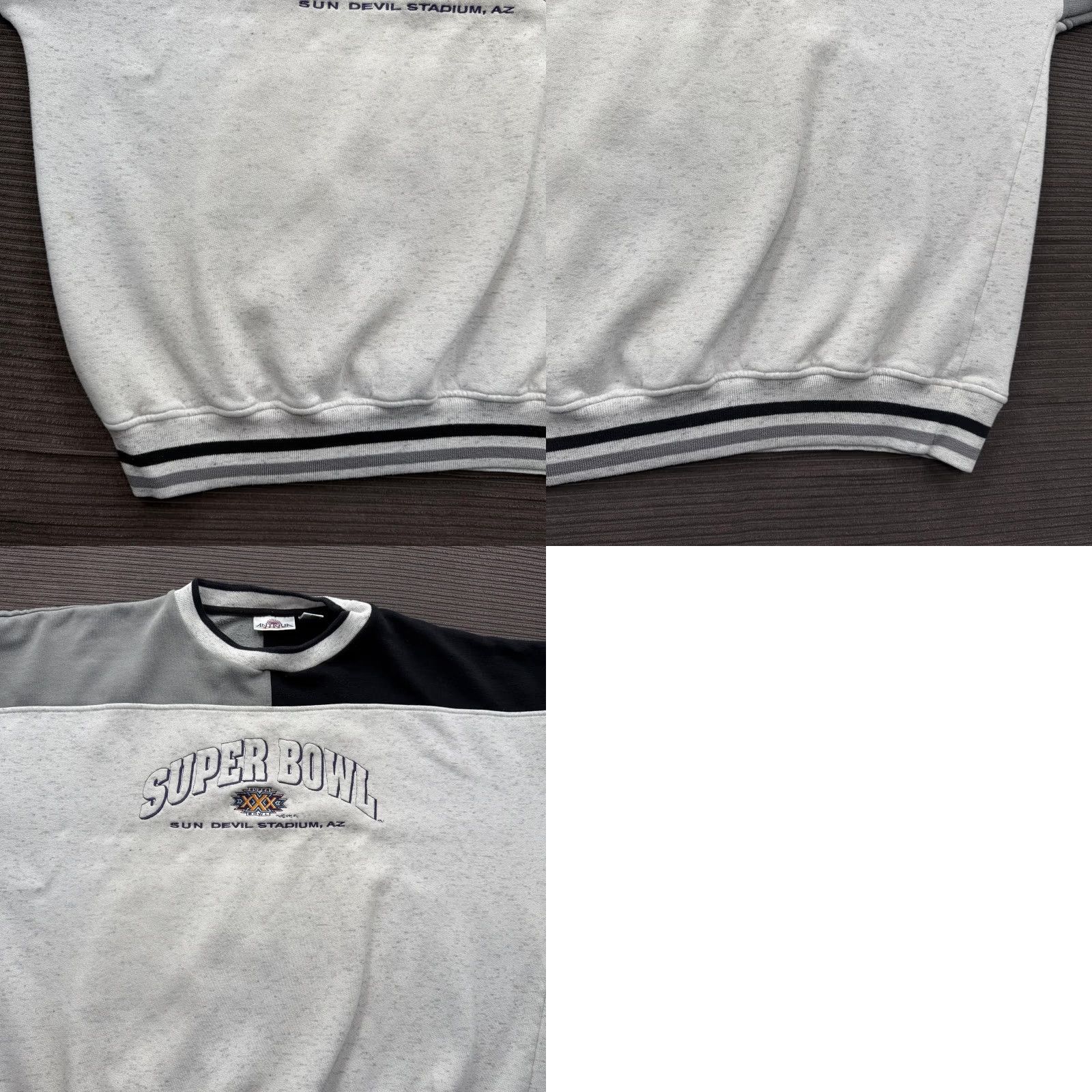 Vintage VINTAGE Antigua Super Bowl XXX Sweatshirt Mens 2XL Gray Black Crewneck Pullover Stadium 90s Sports Fan Apparel Size US XXL / EU 58 / 5 - 8 Thumbnail