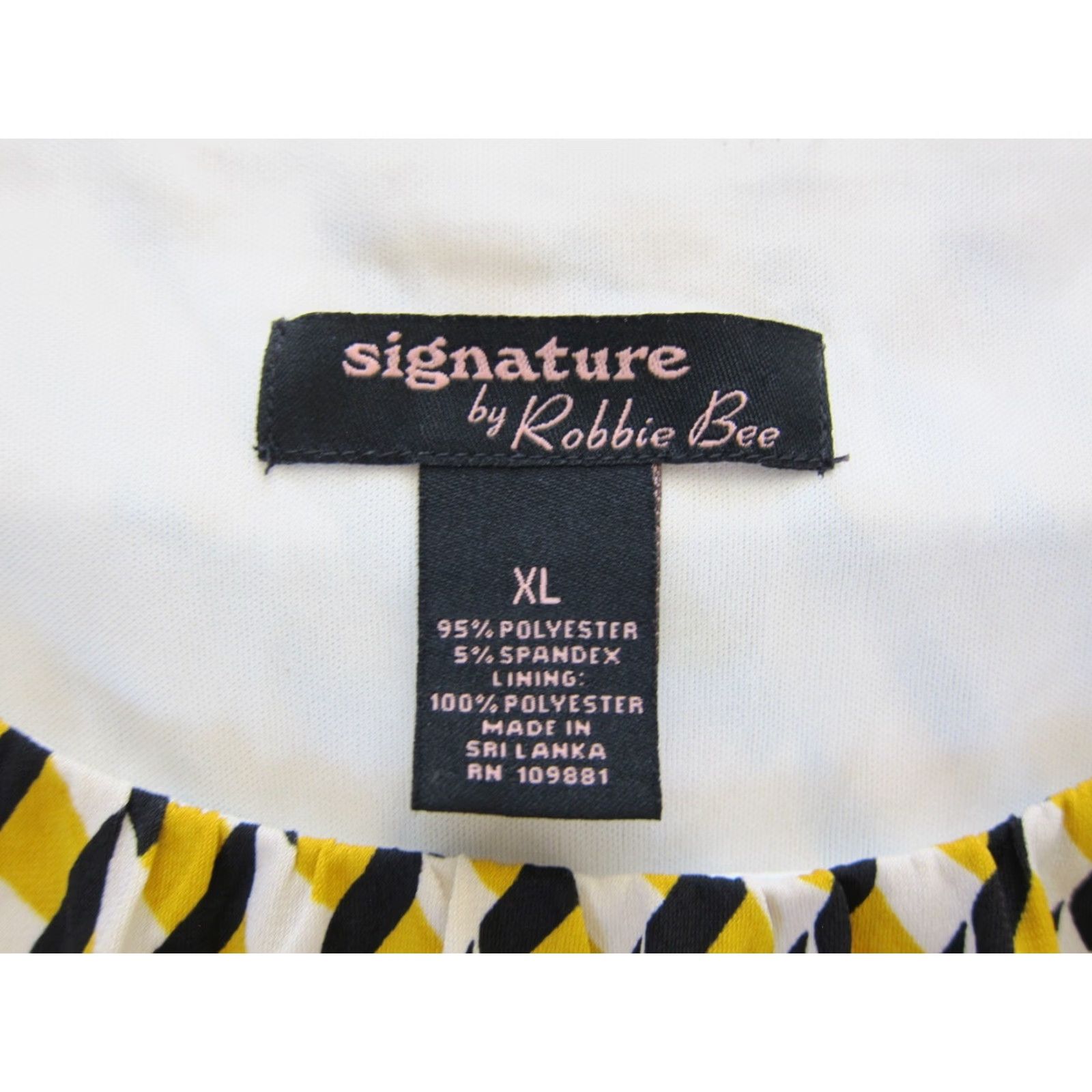 Vintage Signature Robbie Bee Yellow Black Geometric Stretch Cap Sleeve Sheath Dress XL Size XL / US 12-14 / IT 48-50 - 4 Thumbnail
