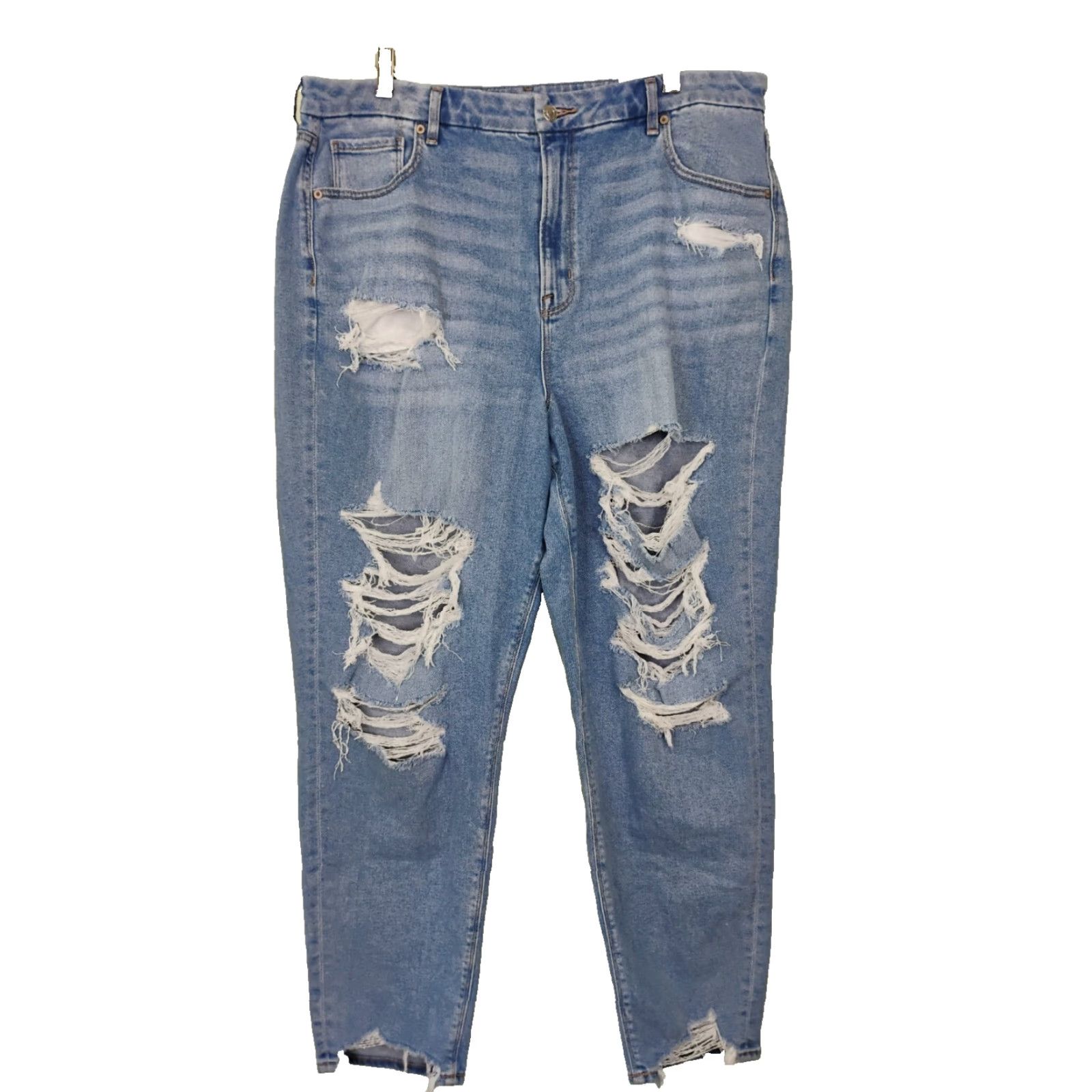 American Eagle Outfitters American Eagle Outfitters Jeans Distressed Stretch Mom 20 Long 40x31 Blue Womens Plus Size 42" / US 20 - 2 Thumbnail
