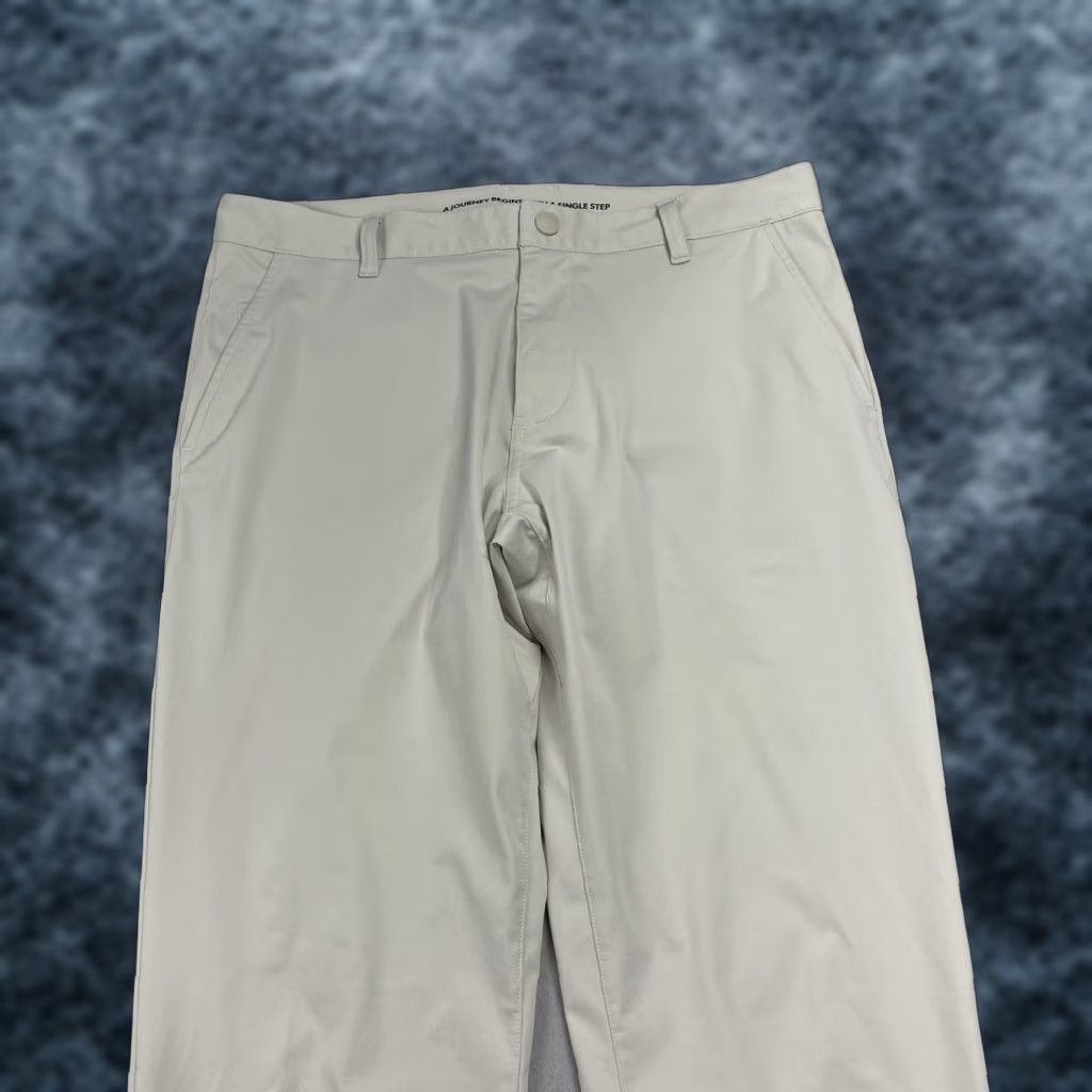 Rhone Rhone Mens Chino Pants 33x31 Beige Slim Preppy Casual Button Flat Front 5-Pocket Logo Travel Golf Size US 33 - 1 Thumbnail