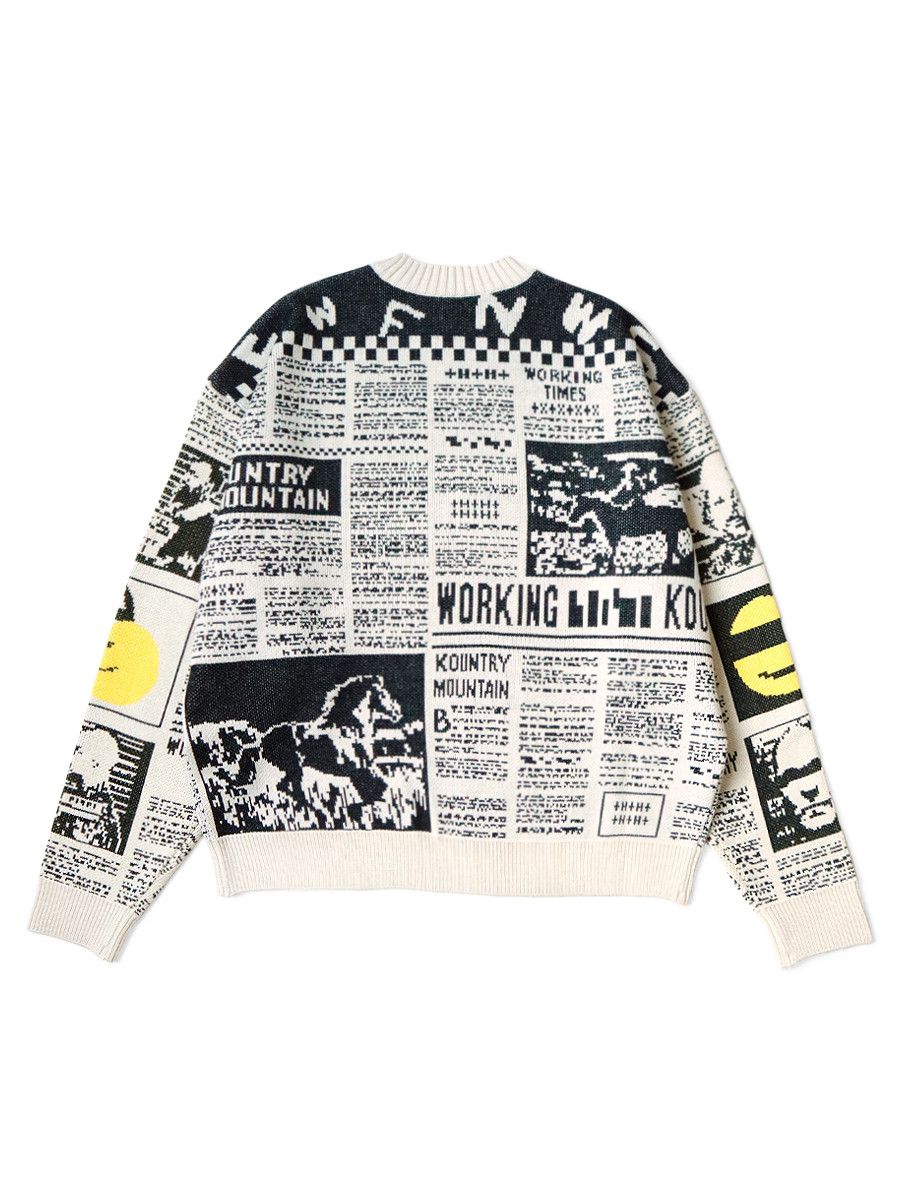 Kapital Kapital 8G KOUNTRY NEWS Newspaper print crew sweater Size US S / EU 44-46 / 1 - 3 Thumbnail