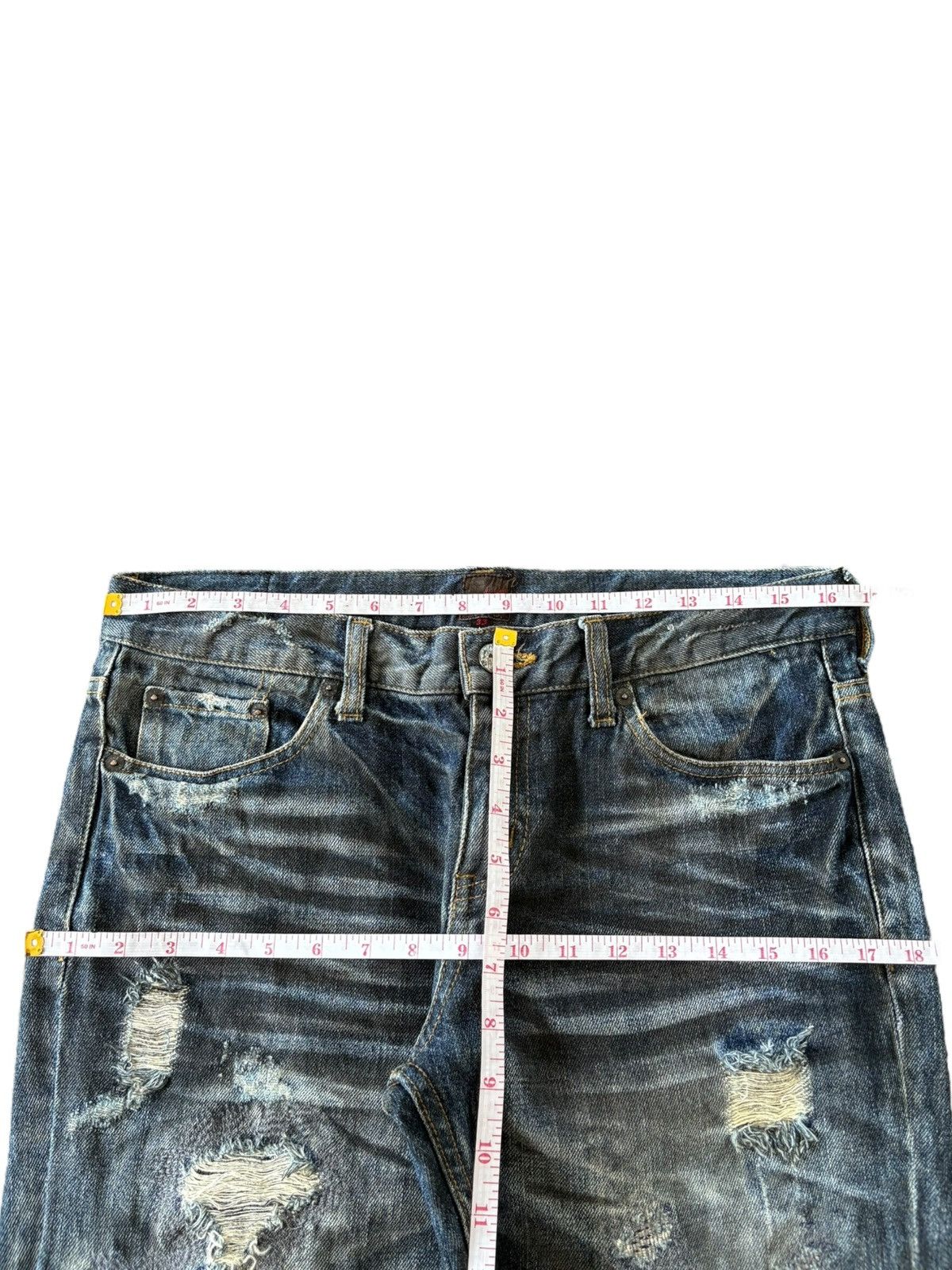 JACKROSE Vintage Japanese Jackrose Vomit Distressed Flare Jeans Size US 33 - 7 Thumbnail