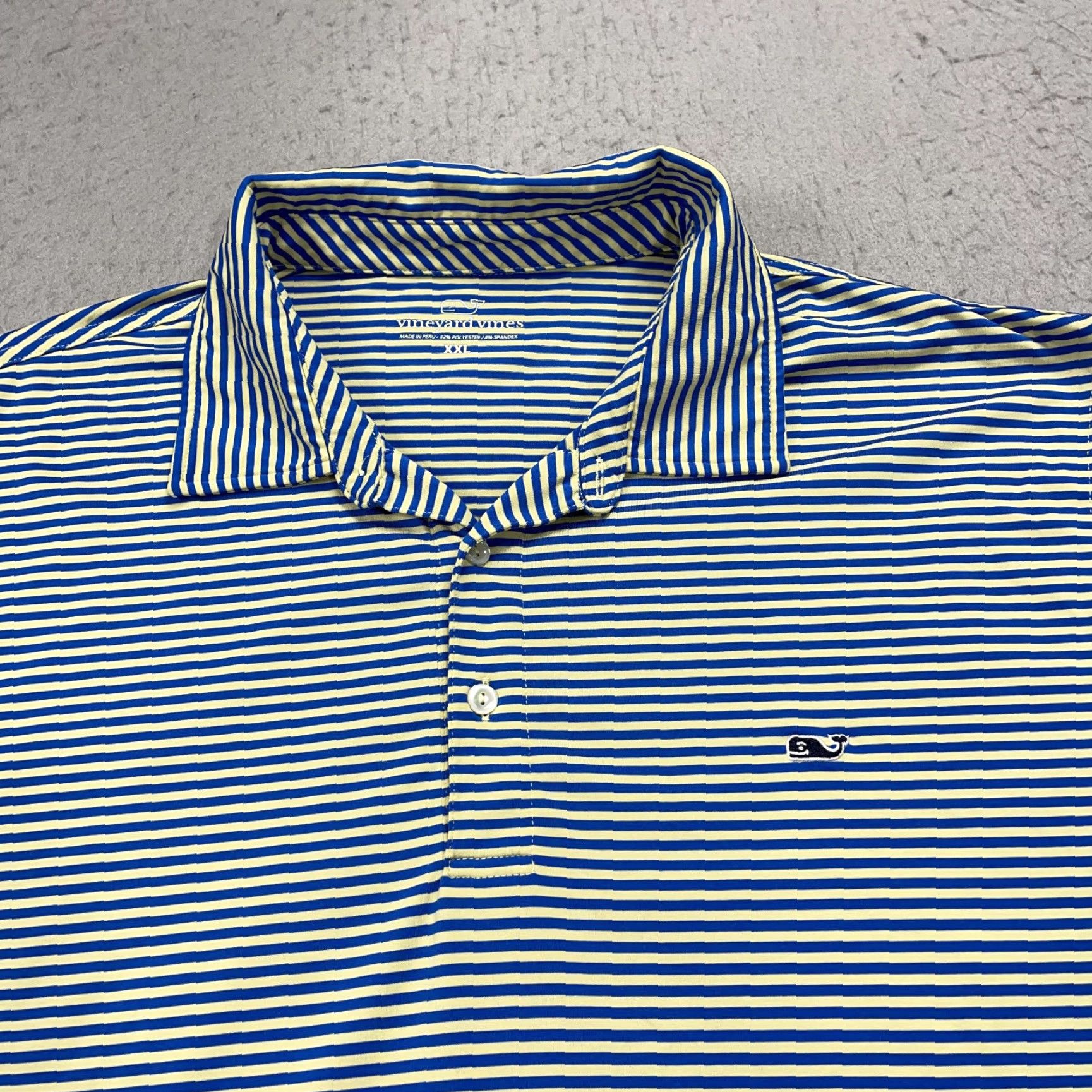 Vineyard Vines Vineyard Vines Polo Shirt Mens 2XL Yellow Blue Stretch Striped Performance Golf Shirt Mens 2XL Blue Polo Crisper Comfort Size US XXL / EU 58 / 5 - 2 Thumbnail