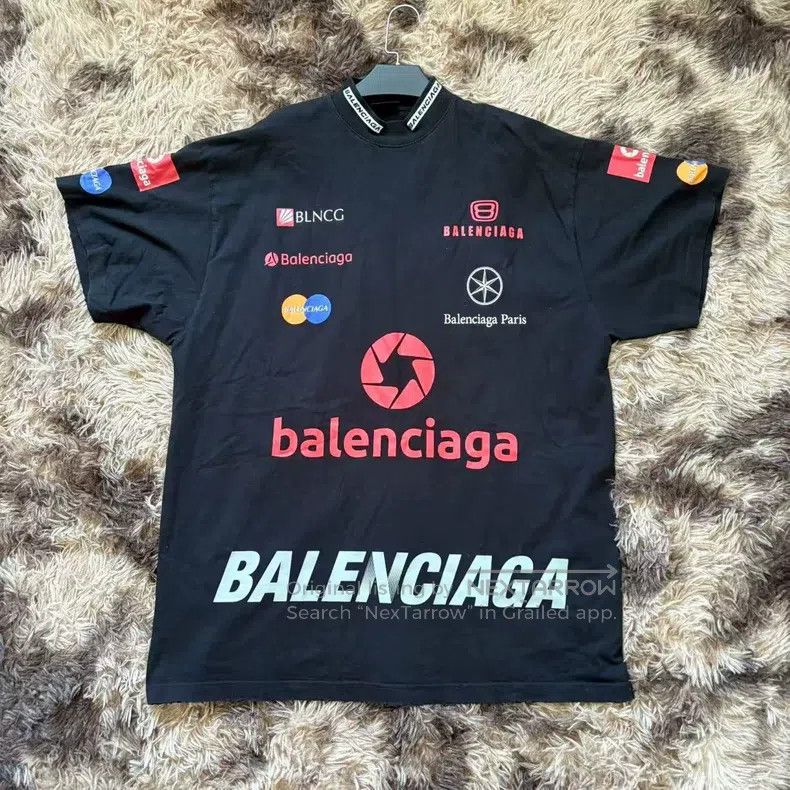 Balenciaga Balenciaga Letter Icon Half High Neck Pullover Short Sleev Size US L / EU 52-54 / 3 - 1 Thumbnail