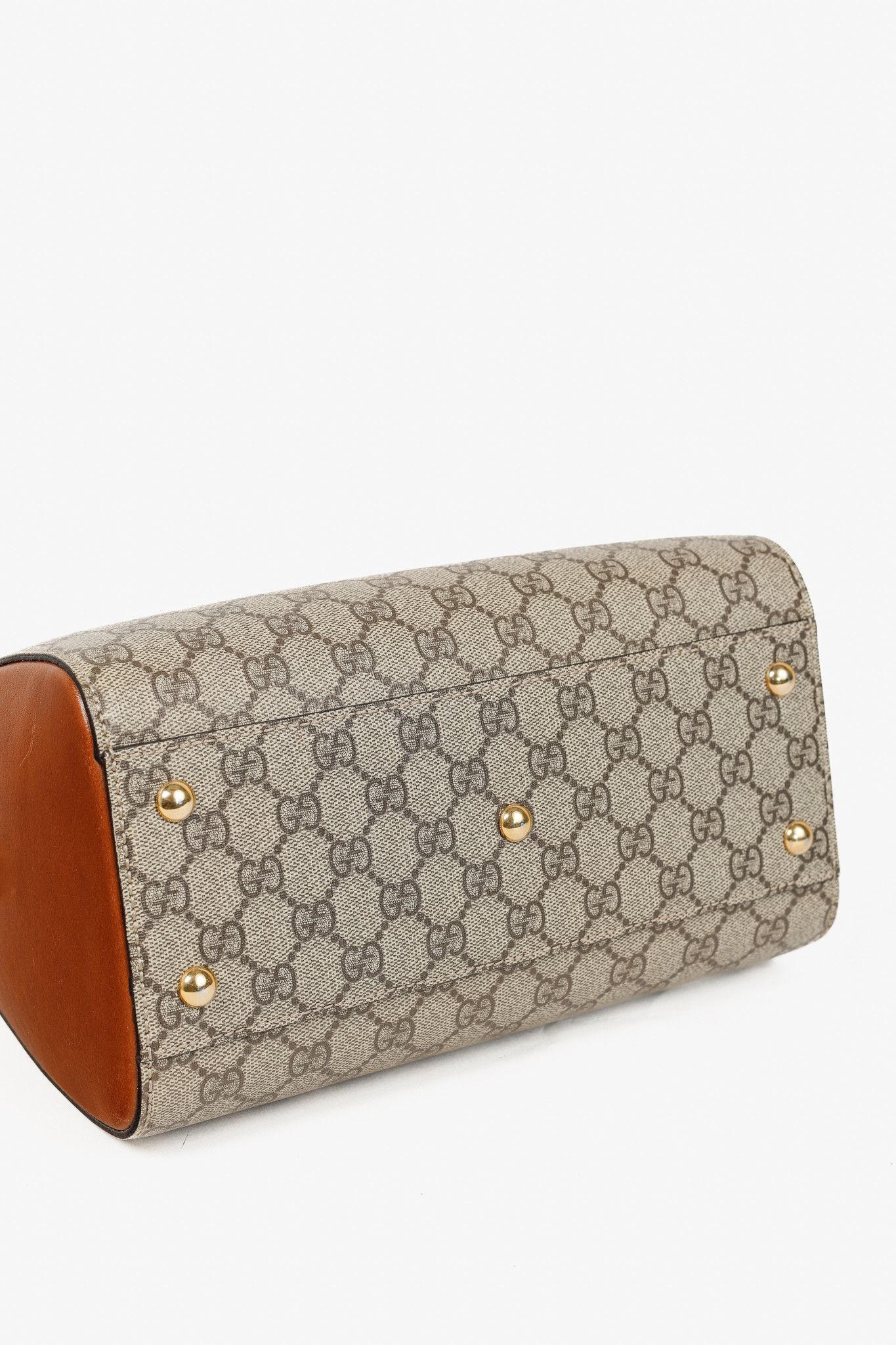Gucci Gucci Beige & Ebony GG Supreme Canvas Top Handle Bag Size ONE SIZE - 5 Thumbnail