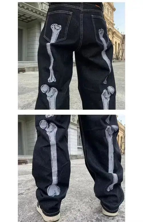 Jean skate hiphop y2k graphics pattern cargo embroidery pants Size US 30 / EU 46 - 2 Thumbnail