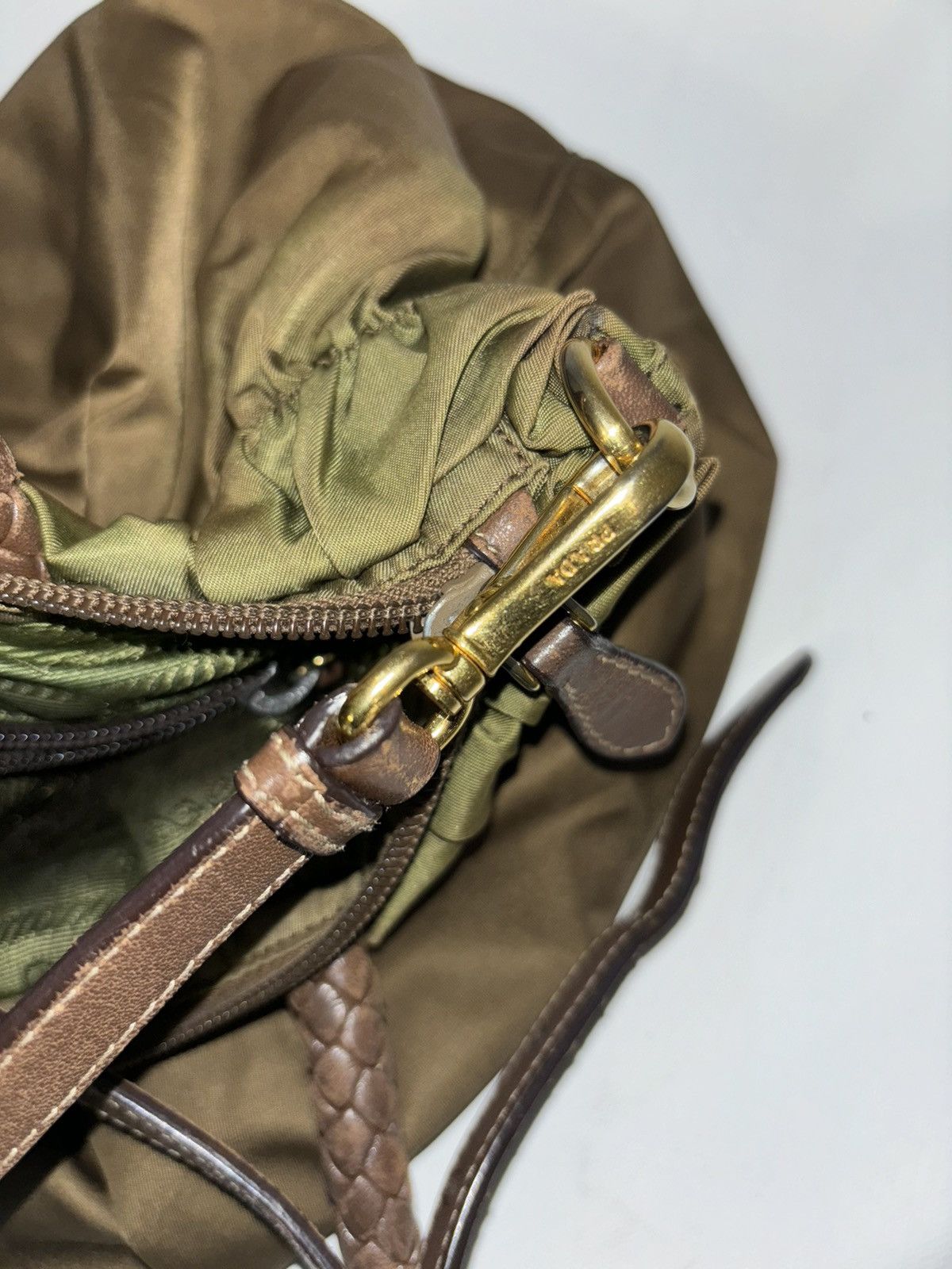 Prada Prada Hand Bag Green Nylon Size ONE SIZE - 21 Thumbnail