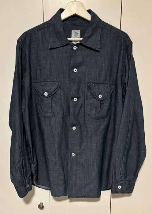 Post Overalls Post Overalls Blue Chambray Shirt Made in USA | Grailed