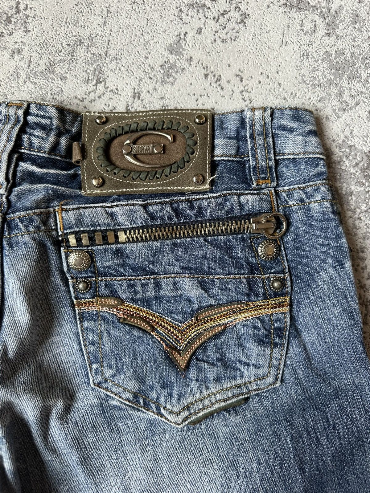 Just Cavalli Denim Just Cavalli Distressed Zipper Pocket Jeans Size US 30 / EU 46 - 5 Thumbnail