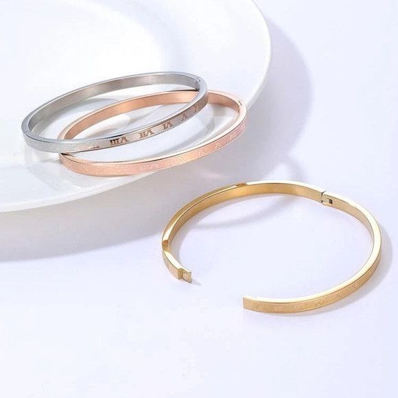 Other 3Pcs Set Stainless Steel Bracelets For Women Size ONE SIZE - 2 Thumbnail