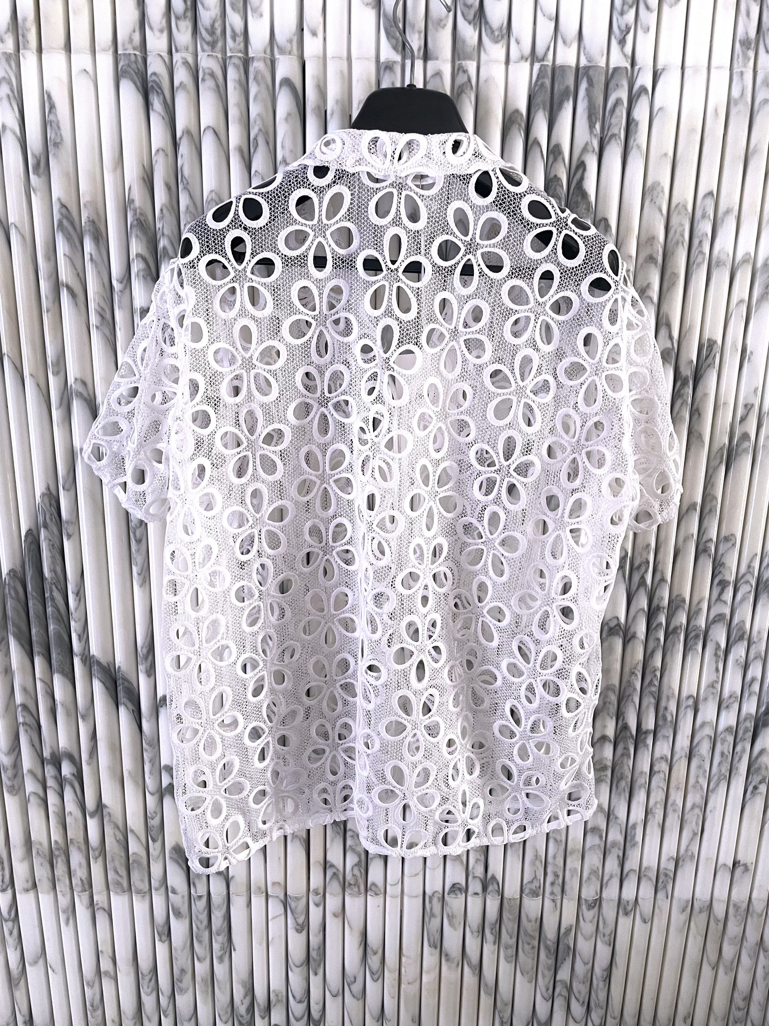 Bode BNWT PRIMROSE SUMMER DAISY FLORAL LACE BOWLING SHIRT Size US L / EU 52-54 / 3 - 6 Thumbnail