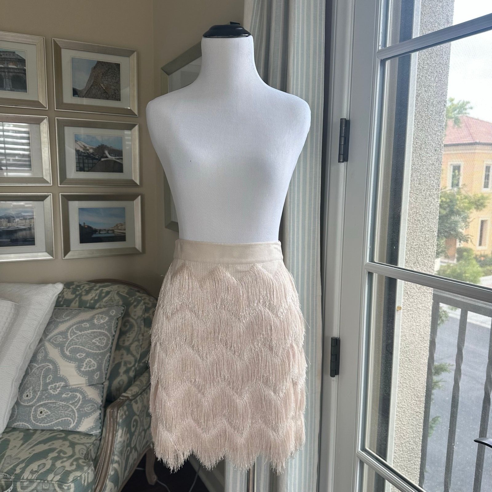 Other Ella Moss Stardust Zigzag Fringe Skirt Sise 0 Waist 25" NWT Size 25" / US 0 / IT 36 - 1 Thumbnail
