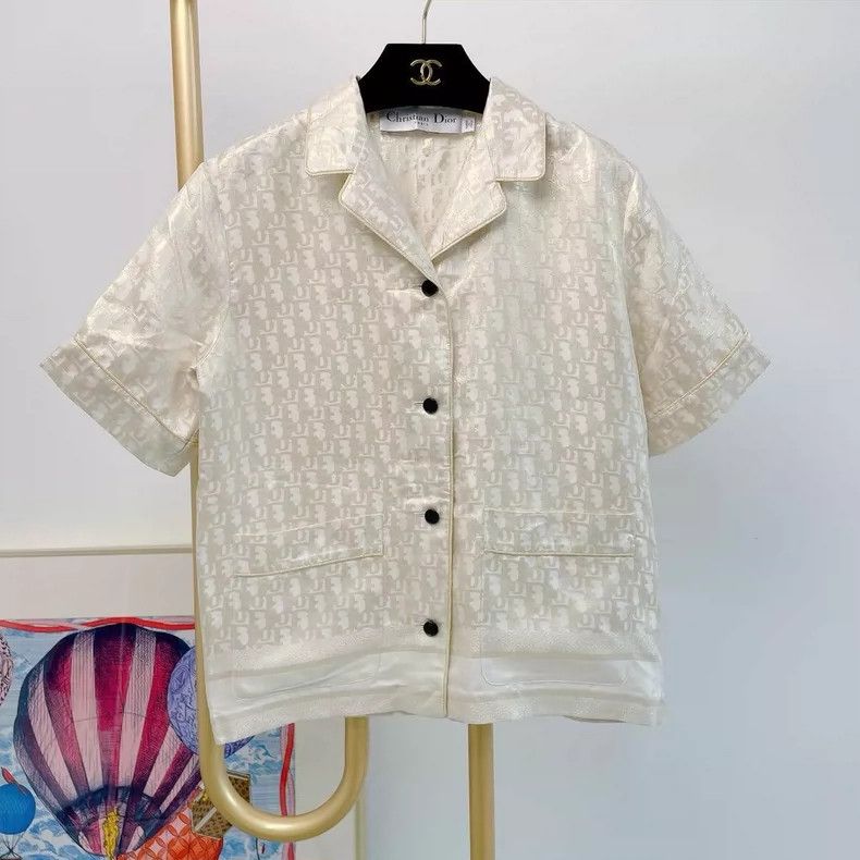 Dior Dior Gold Logo Embroidered Casual Shirt Size XXS / US 00 / IT 34 - 1 Thumbnail