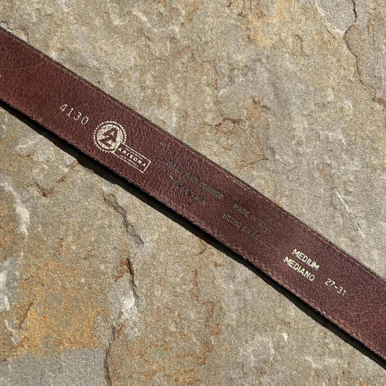 Arizona Jean Co. Y2K Brown Leather Belt Made in USA Size ONE SIZE - 5 Thumbnail