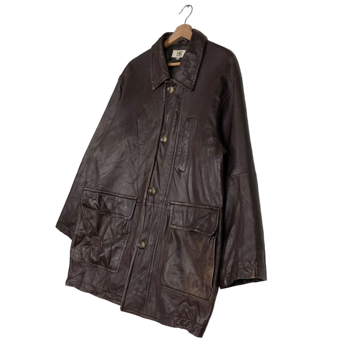 Issey Miyake 🔥VINTAGE BIKER LEATHER JACKET INTERMEZZO ISSEY MIYAKE Size US M / EU 48-50 / 2 - 2 Thumbnail