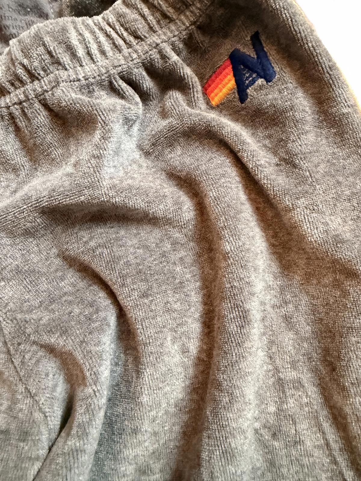 Aviator Nation Aviator Nation Classic Velvet Stripe Joggers Charcoal Large Size ONE SIZE - 4 Thumbnail