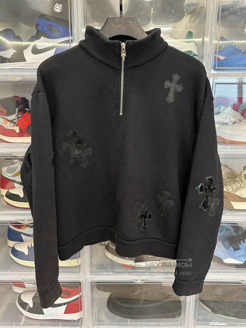 Chrome Hearts CHROME HEARTS Size S Cross-skin black half zipper sweater Size US S / EU 44-46 / 1 - 1 Thumbnail