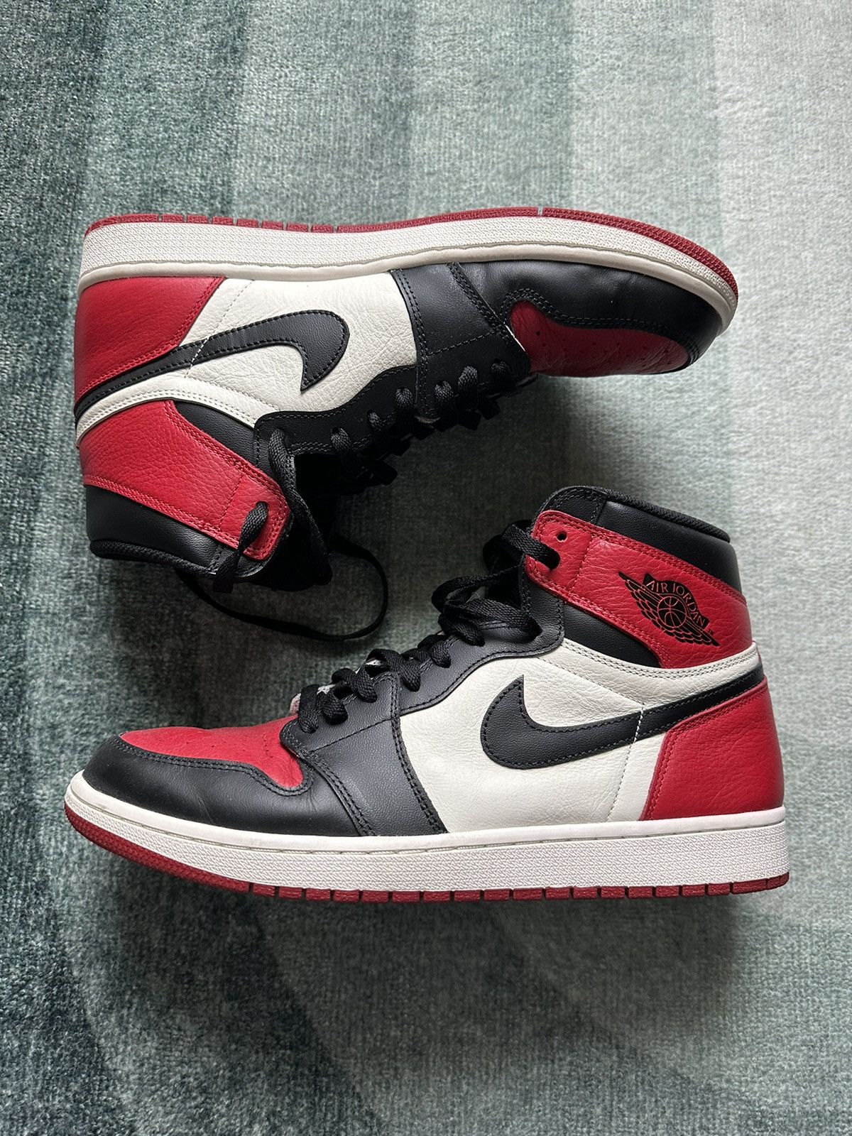 image of Jordan Nike Jordan 1 Retro High - Bred Toe Shoes, Men's (Size 12)