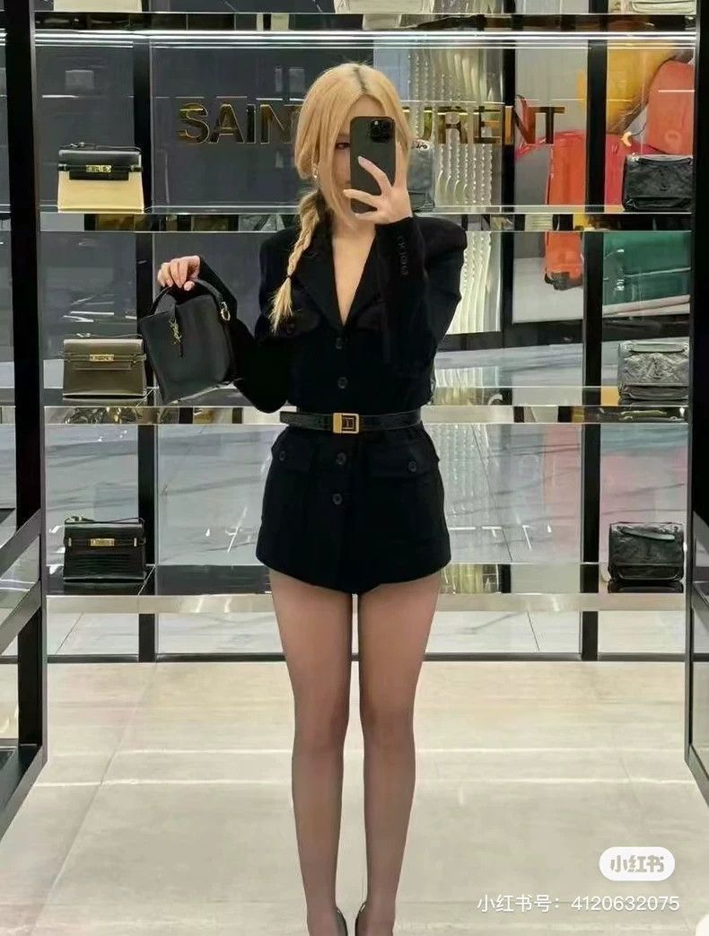 Saint Laurent Paris Black YSL Saint Laurent Blazer Coat-2506 Size US S / EU 44-46 / 1 - 8 Thumbnail