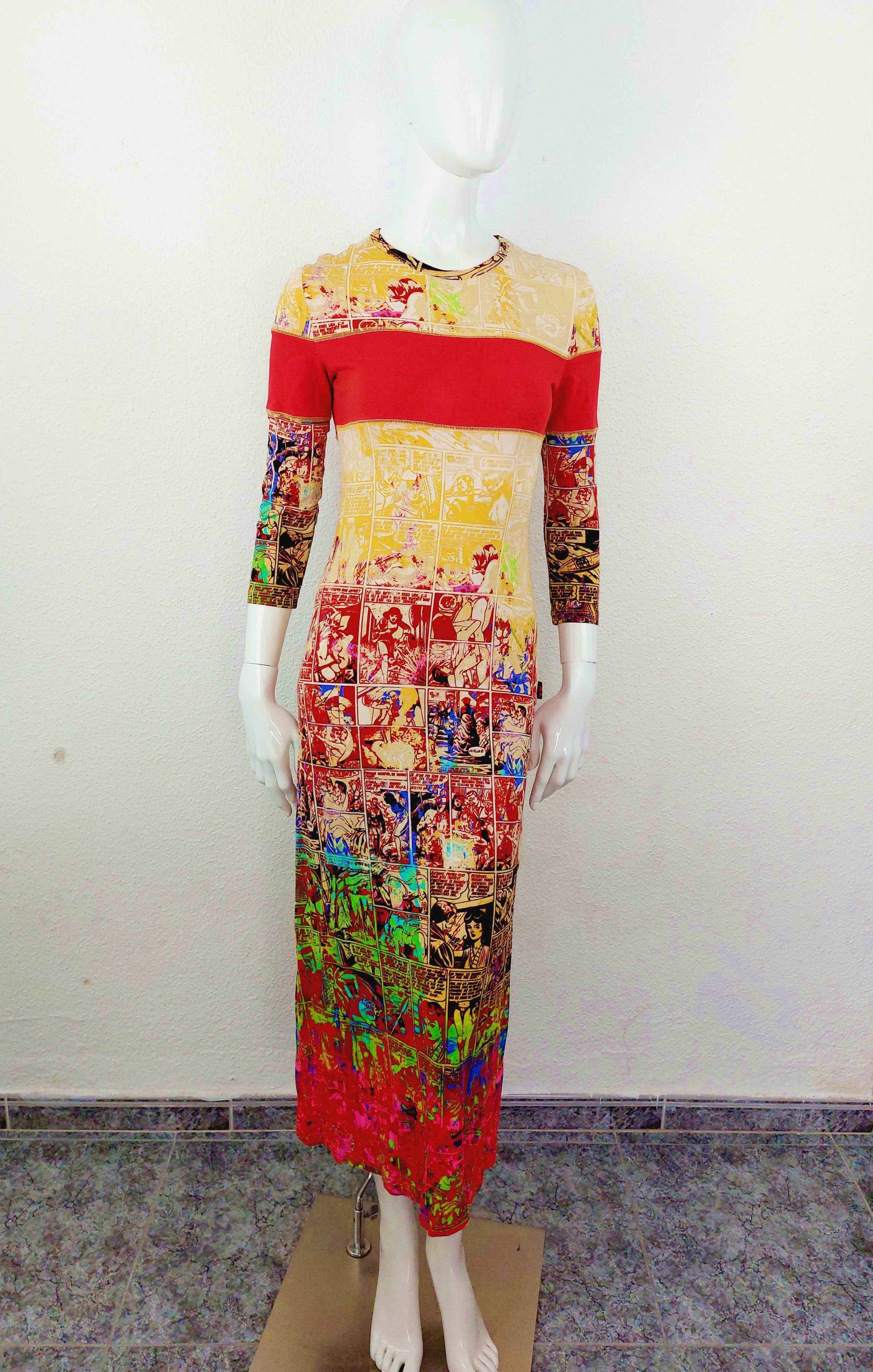 Jean Paul Gaultier Jean Paul Gaultier JPG F/W 1995 Safe Sex Comic Maxi Dress Size M / US 6-8 / IT 42-44 - 3 Thumbnail