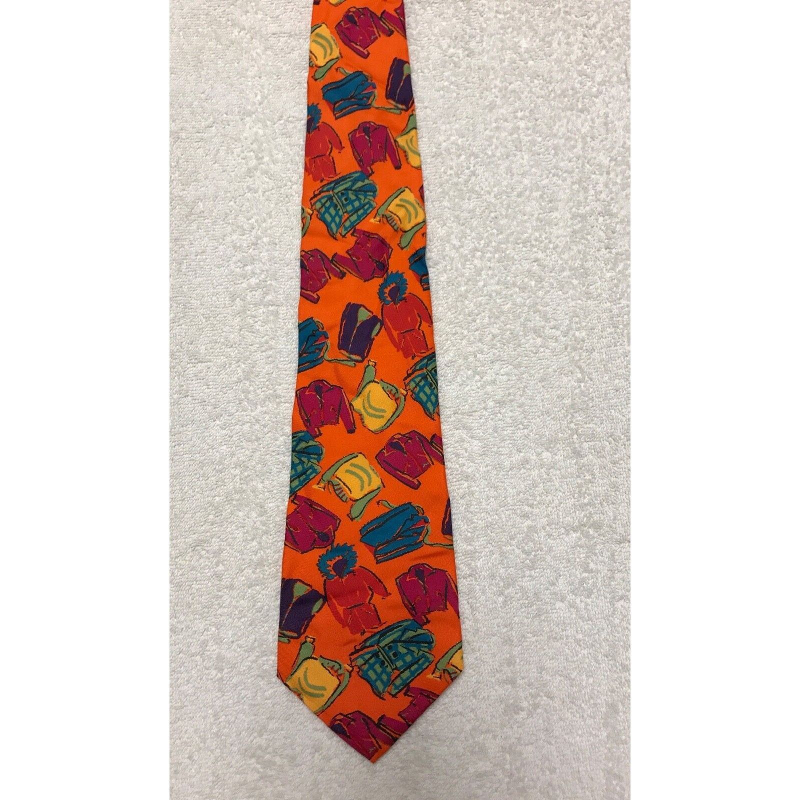 Gap Gap Orange Novelty 100% Silk Tie Necktie Jackets Outerwear Size ONE SIZE - 3 Thumbnail