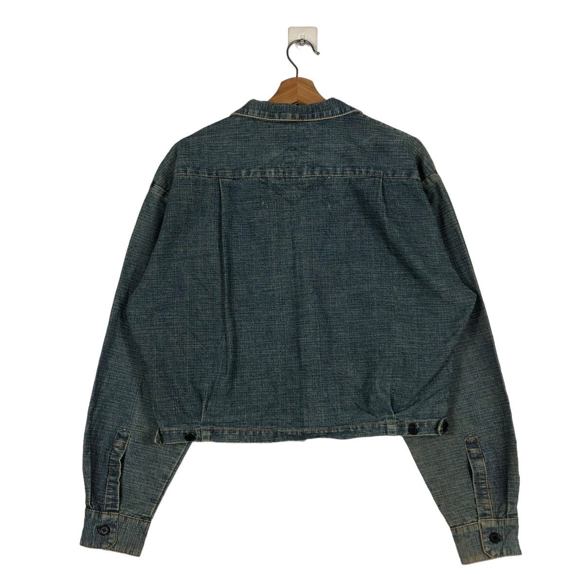 Japanese Brand 🔥CROPPED DENIM BIKER JACKET MIYOSHI JAPAN ISSEY MIYAKE Size US M / EU 48-50 / 2 - 10 Thumbnail