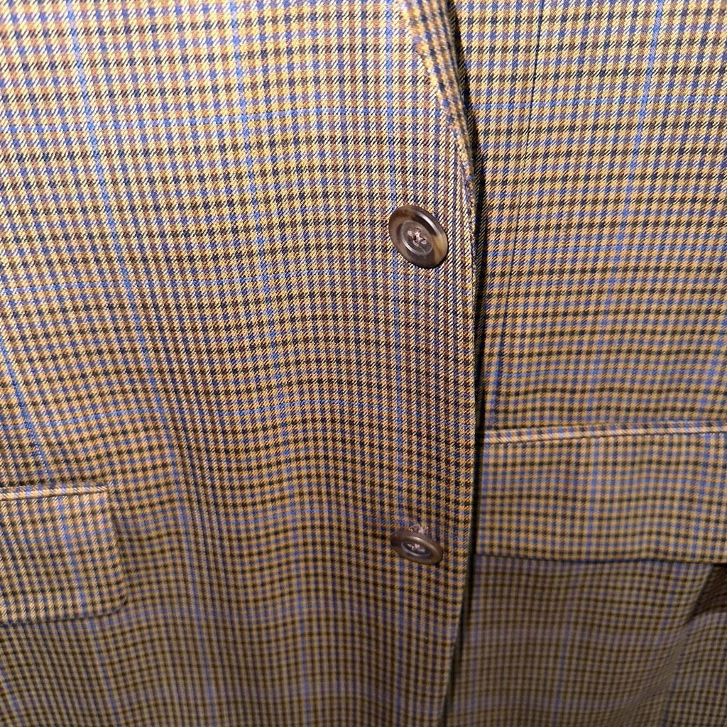 Samuelsohn Samuelsohn Brown & Navy Windowpane Super 100s Sport Coat 42R Size 42R - 5 Thumbnail