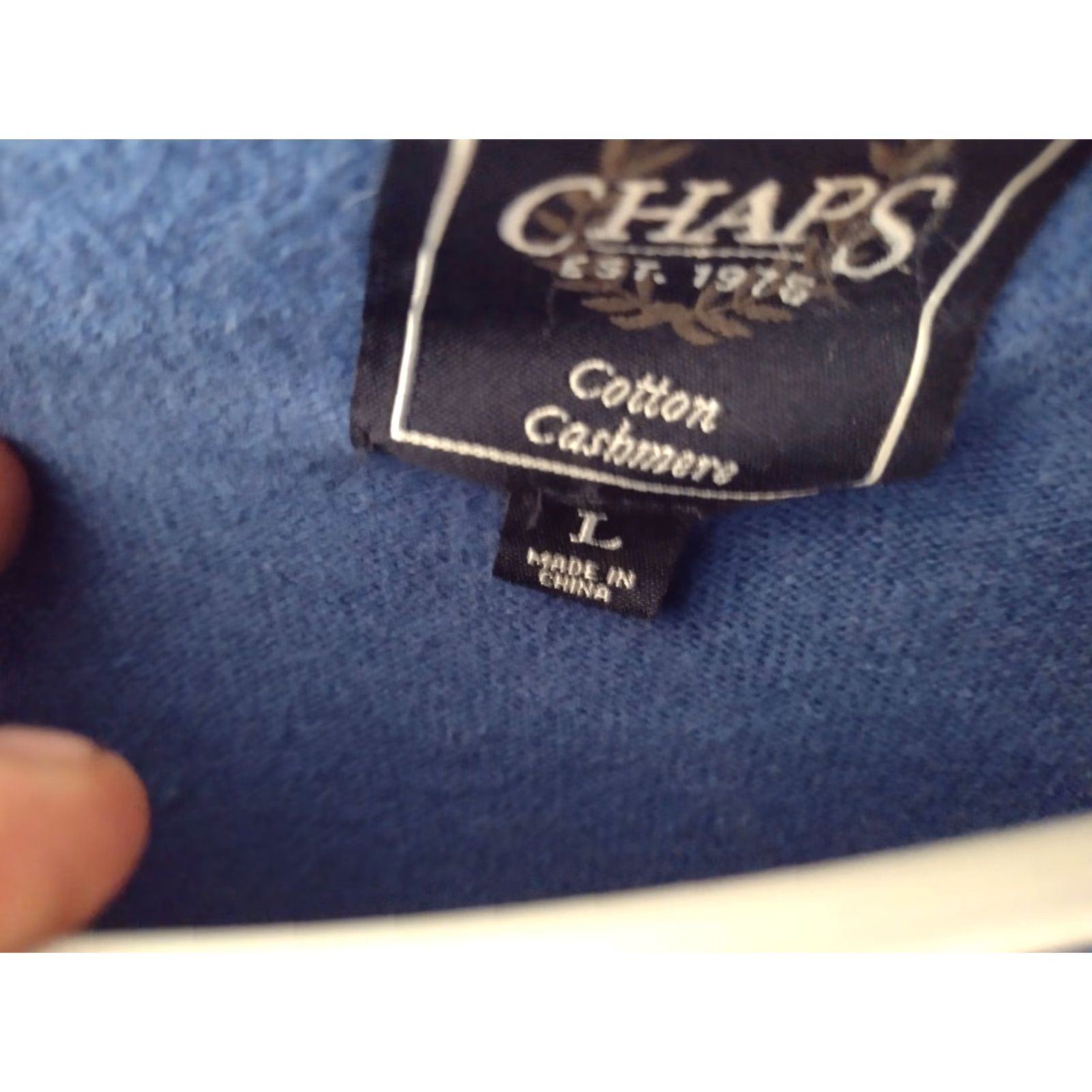 Chaps Chaps Cashmere Sweater Mens Large Long Sleeve Pullover Crew Neck Logo Blue 90s Preppy Size US L / EU 52-54 / 3 - 3 Thumbnail